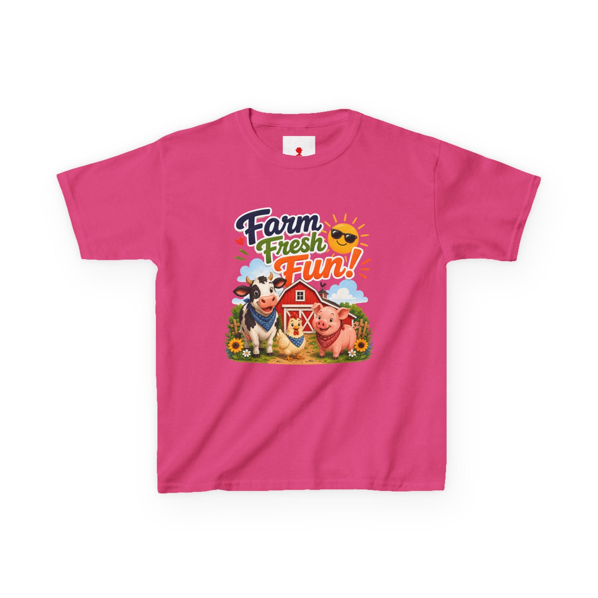 Kids Farm T-Shirt — "Farm Fresh Fun!" Cute Cow & Pig Toddler Tee