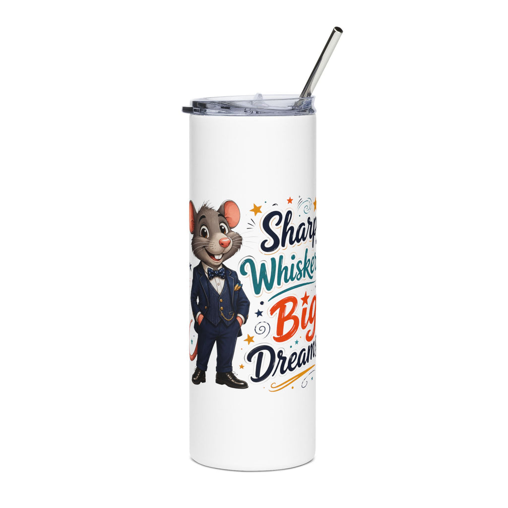 Mouse Dressed Up Tumbler — "Chase Whiskey, Big Dreams" 20oz Stainless Steel Travel Cup