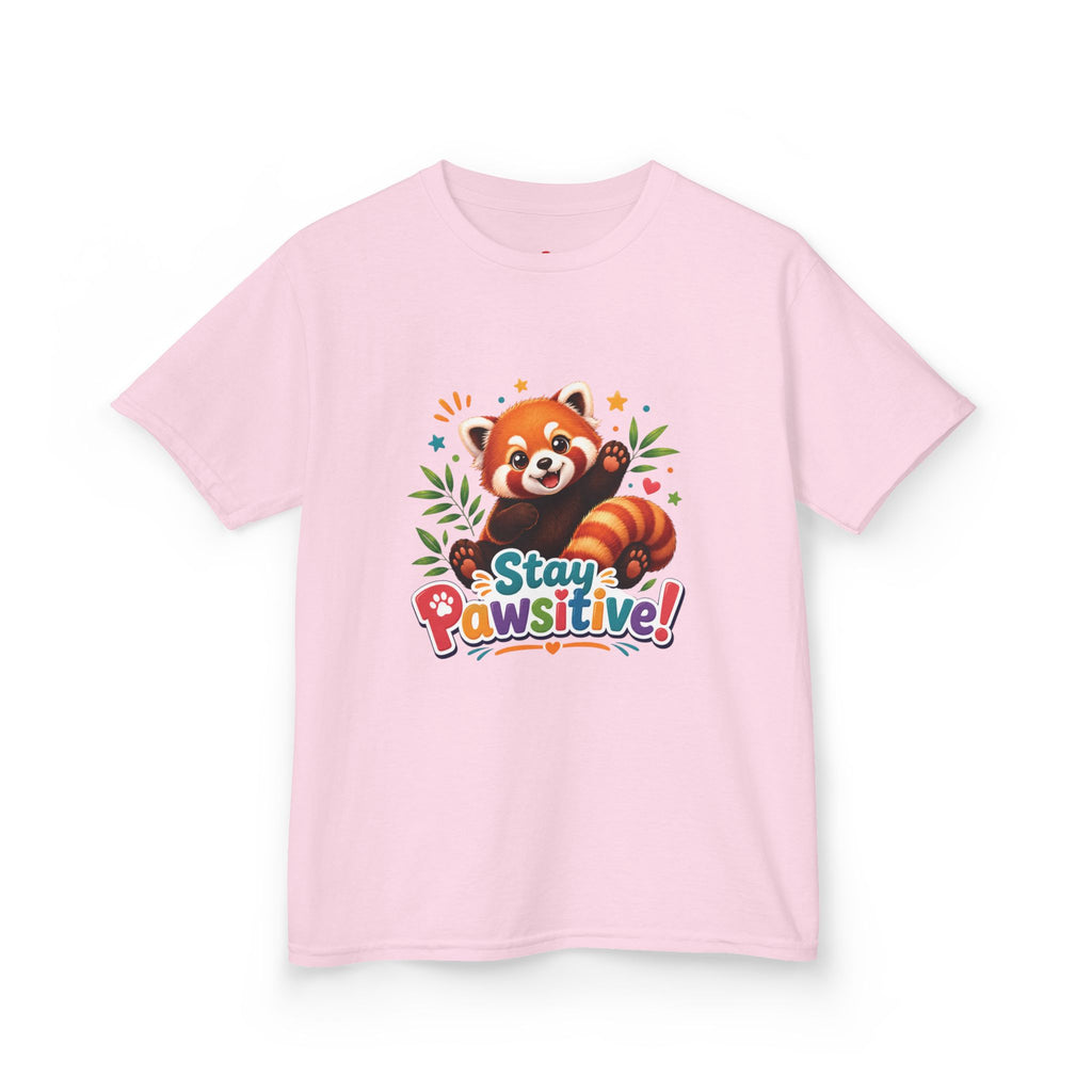 Stay Pawsitive Red Panda Kids Tee | Cute Animal Positive Message