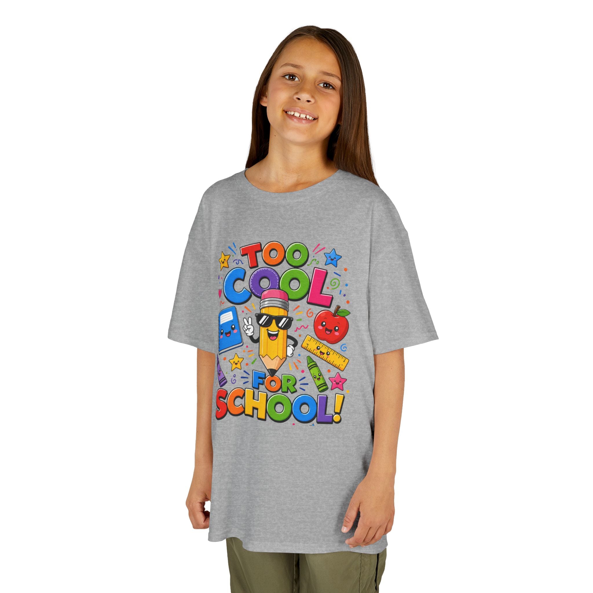 Too Cool For School Kids Tee | Cute Pencil School Supplies Back to School
