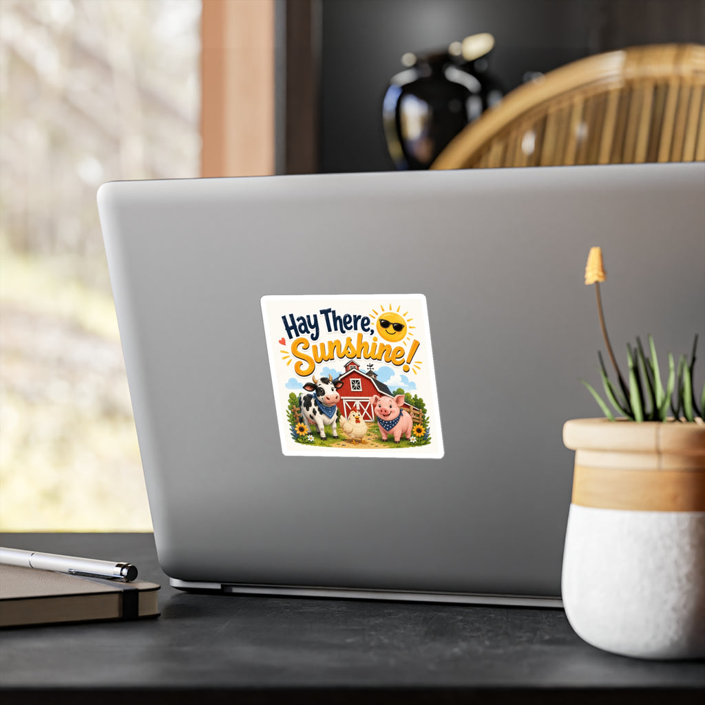 Hay There Sunshine! Farm Animal Vinyl Sticker