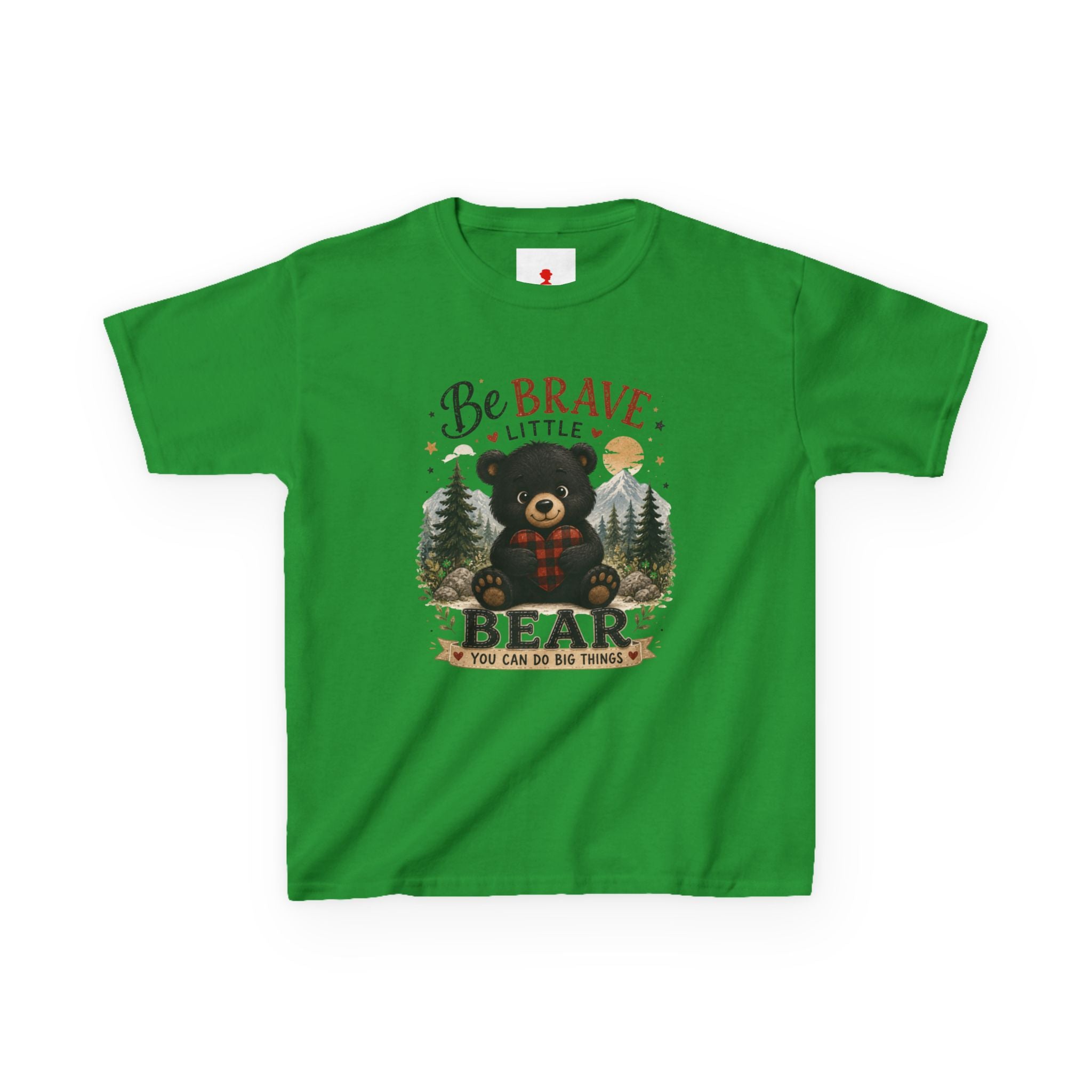 Kids T‑Shirt — "Be Brave Little Bear" Cute Woodland Bear Tee for Children, Inspirational Adventure Gift