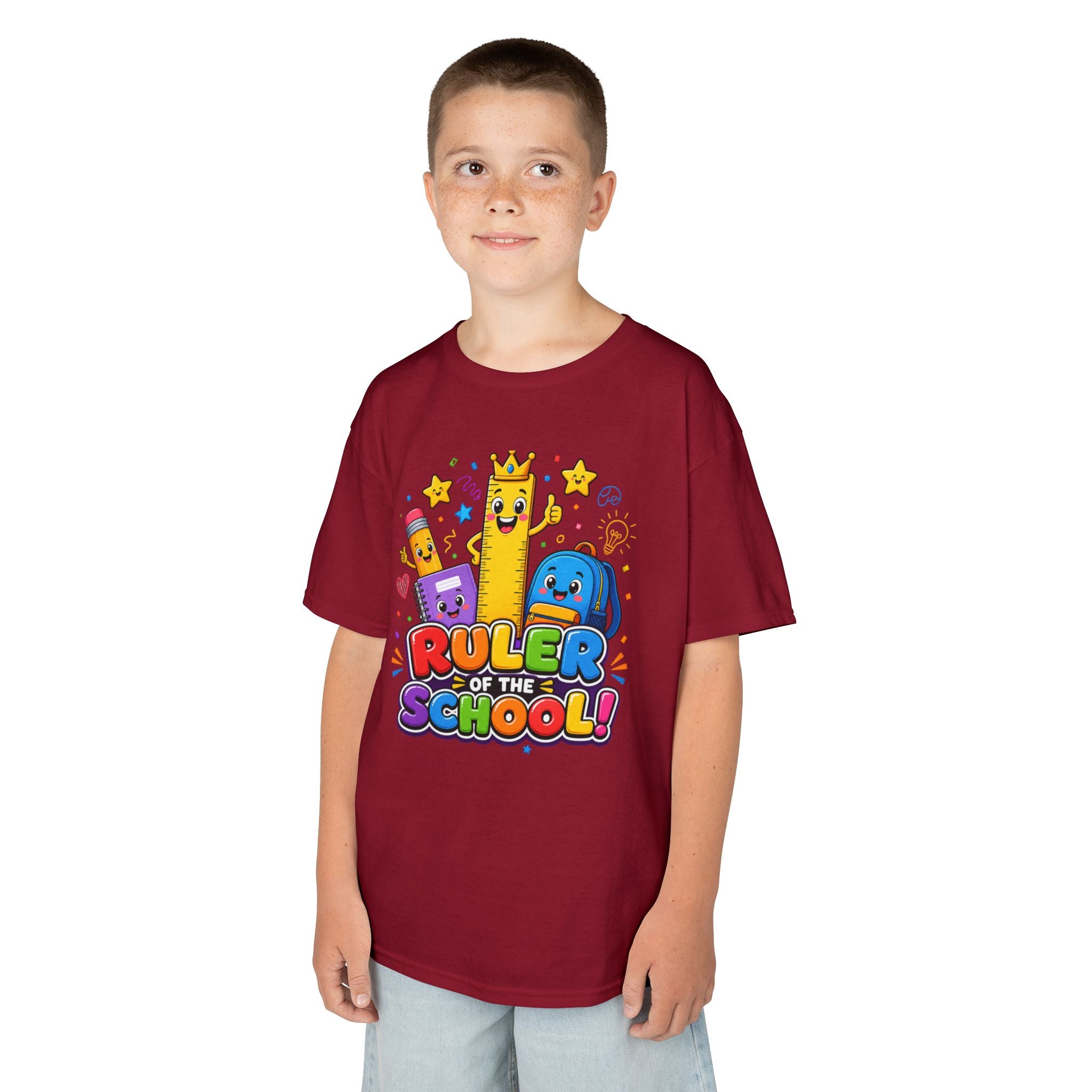 Ruler of the School kids T-Shirt | Cute School Supplies Graphic