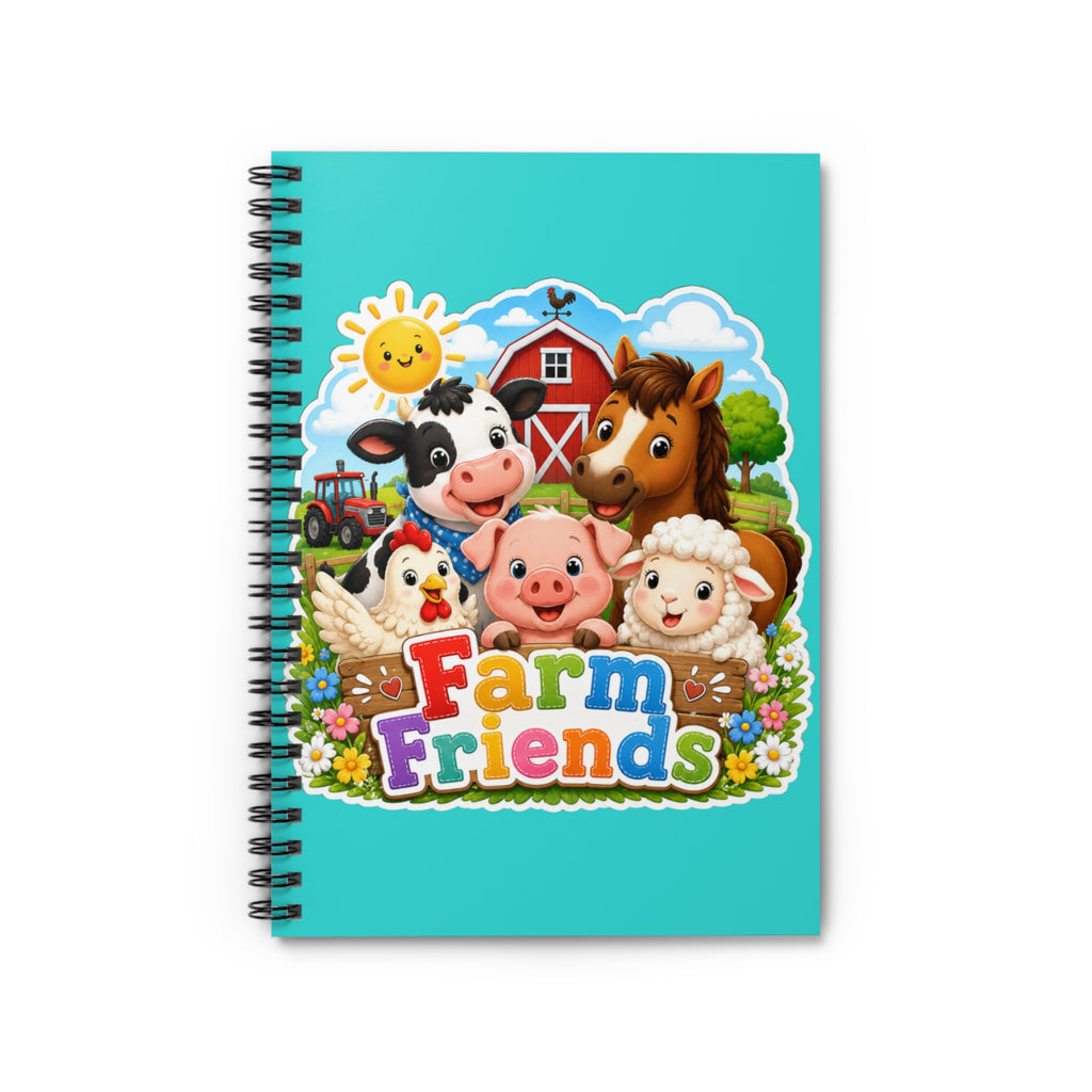 Farm Friends Spiral Notebook — Cute Kids Ruled-Lined Journal