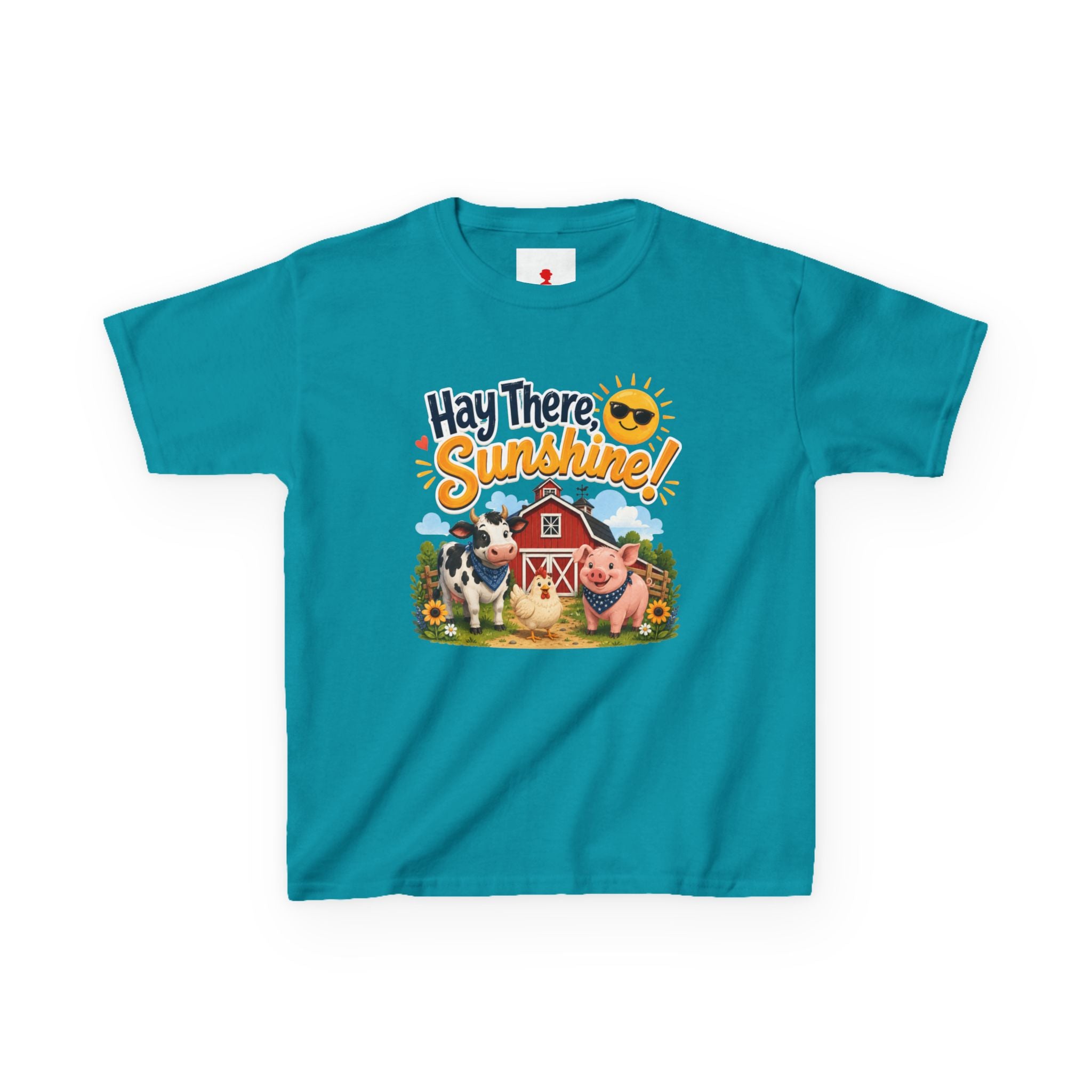 Kids Tee — "Hay There, Sunshine!" Farm Animal Graphic