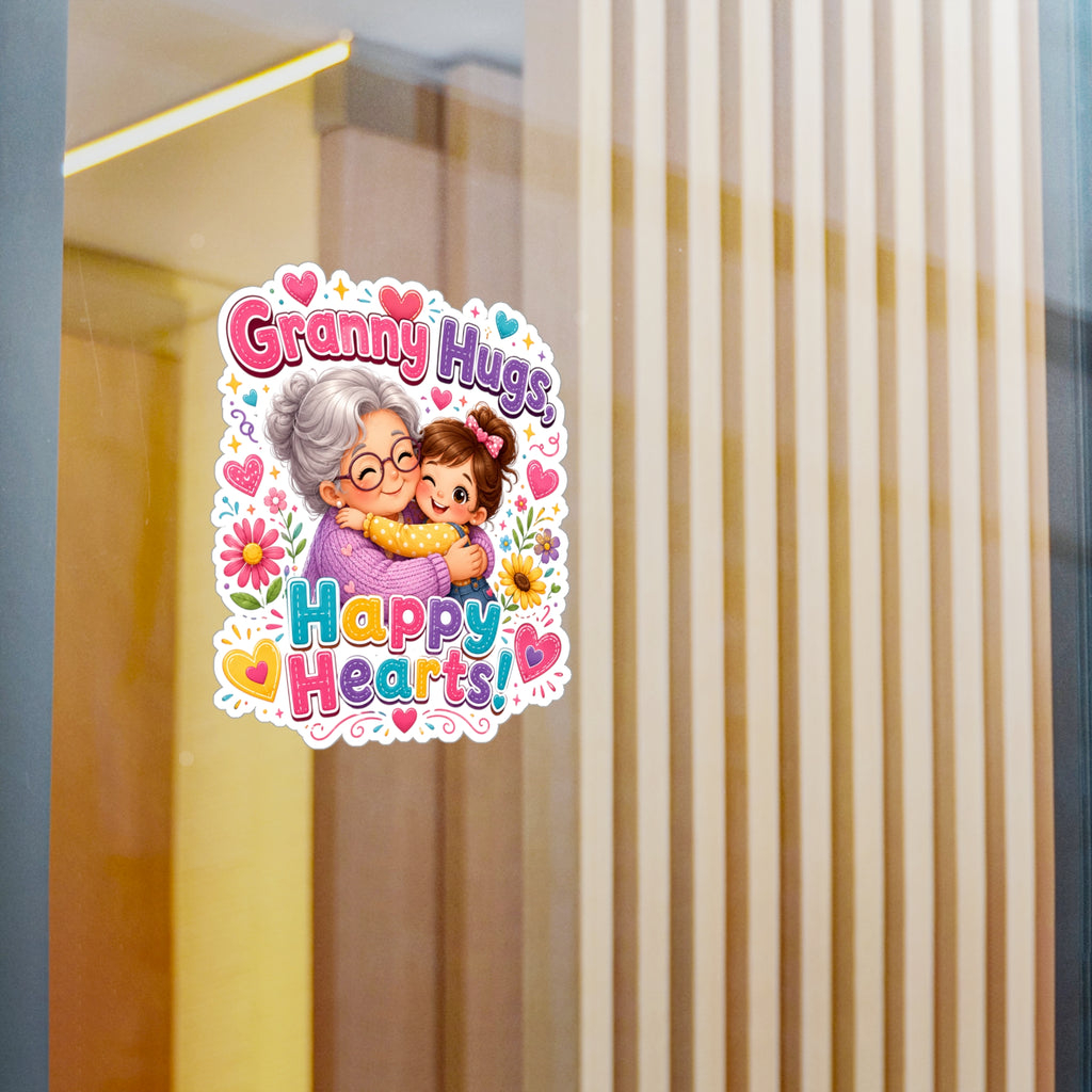 Granny Hugs Happy Hearts Vinyl Sticker