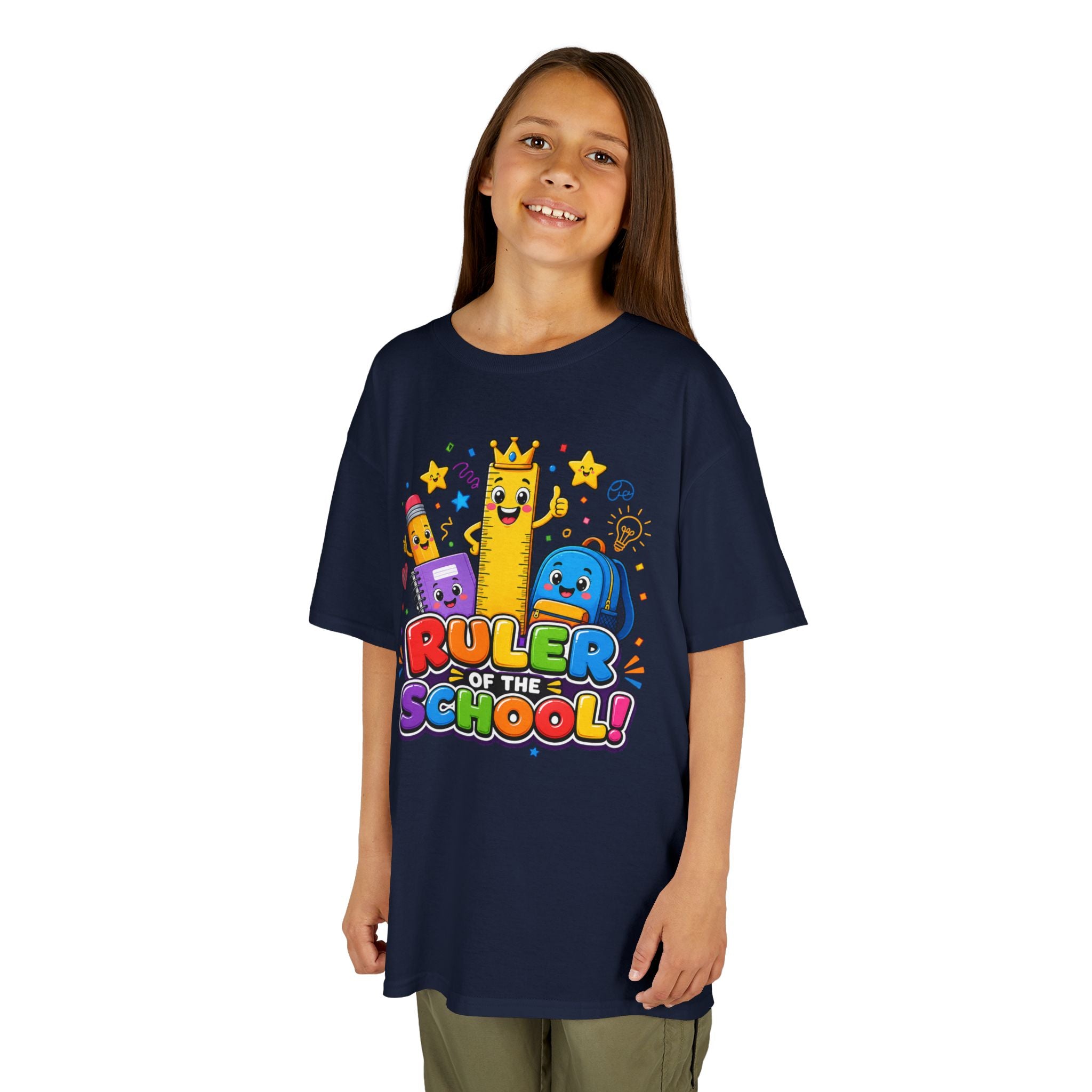 Ruler of the School kids T-Shirt | Cute School Supplies Graphic
