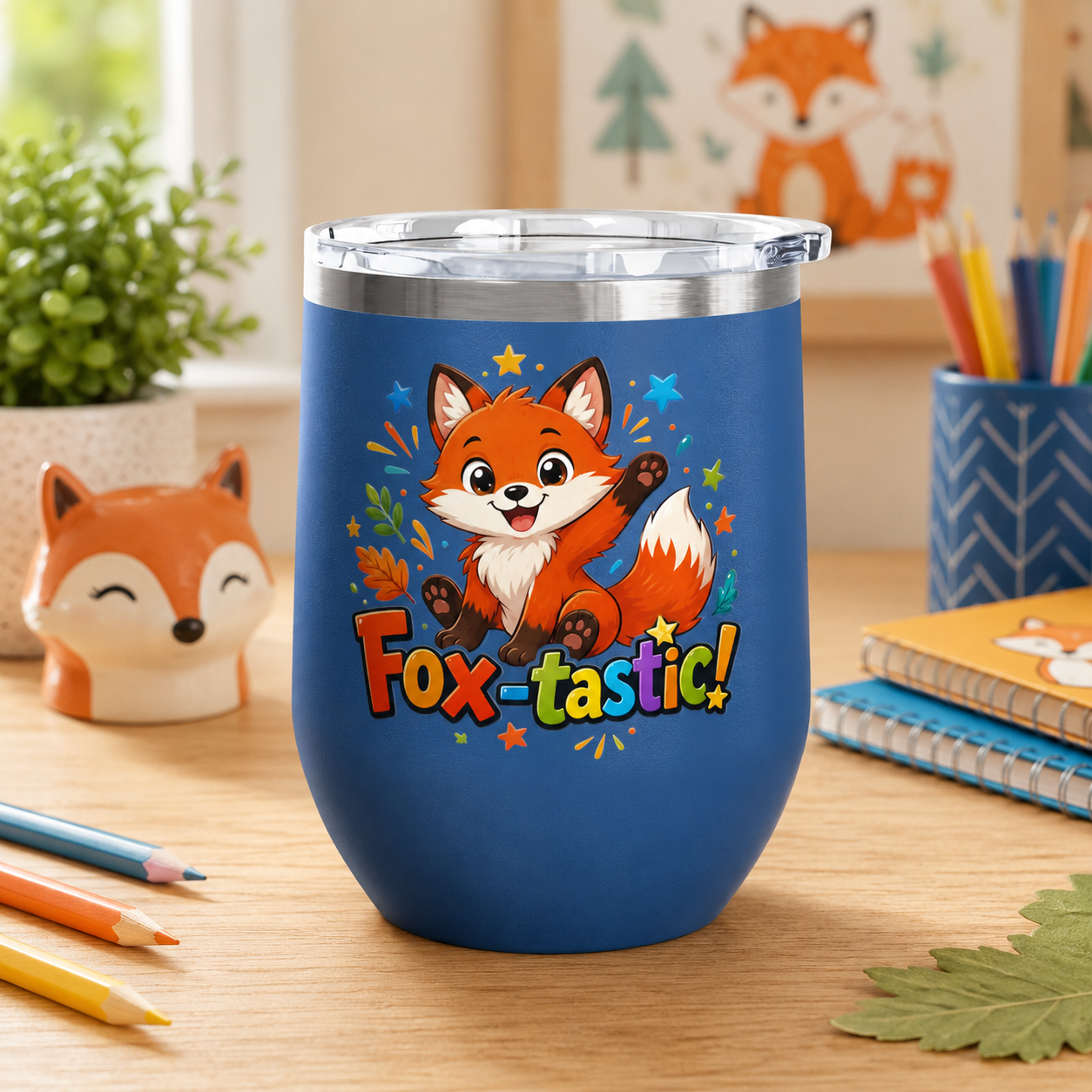 Fox-tastic! Cute Fox 12oz Insulated Tumbler (Fun Animal Gift)