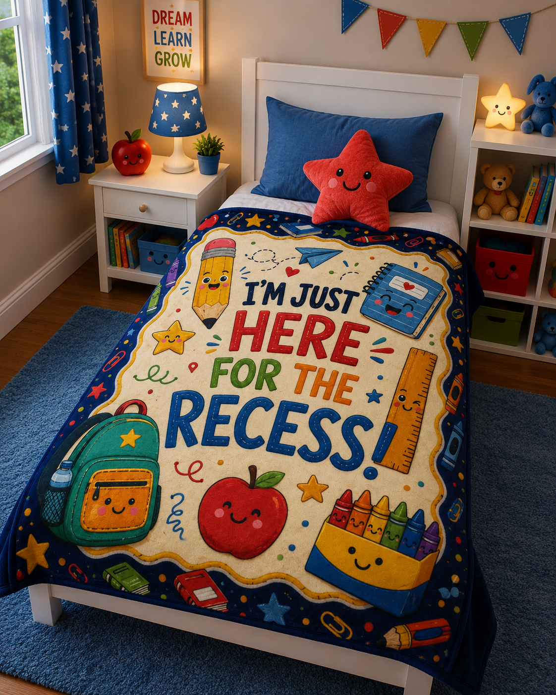 I’m Just Here For The Recess Blanket | School Kids Classroom Throw