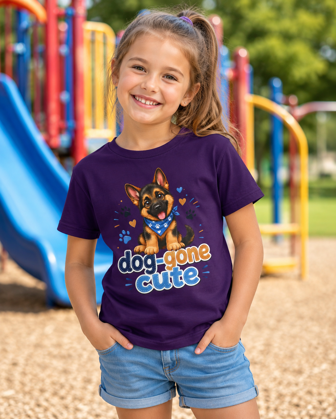 Kids Tee — "Dog-Gone Cute" Puppy Graphic T-Shirt