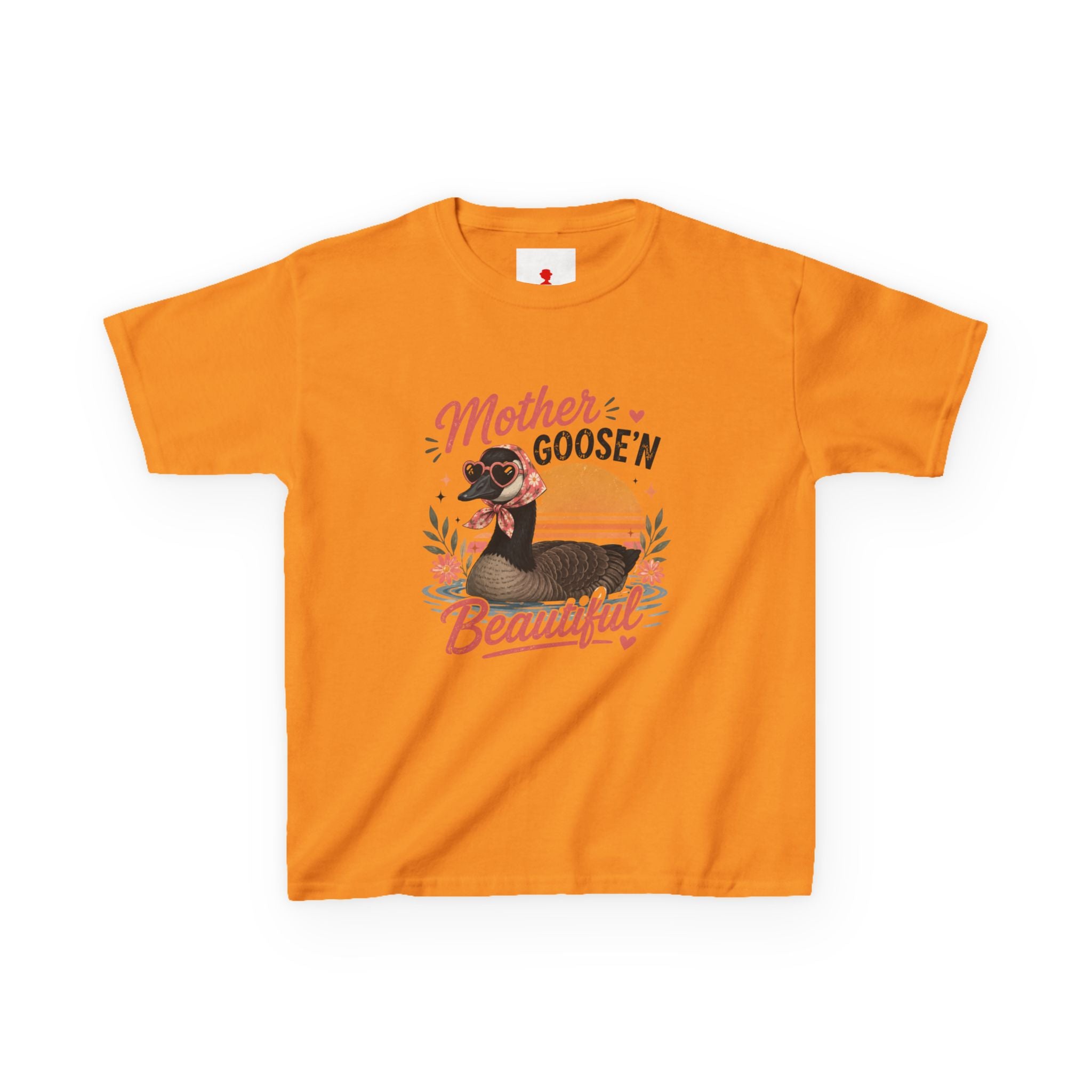 Kids Tee — "Mother Goose'n Beautiful" Cute Vintage Goose Graphic