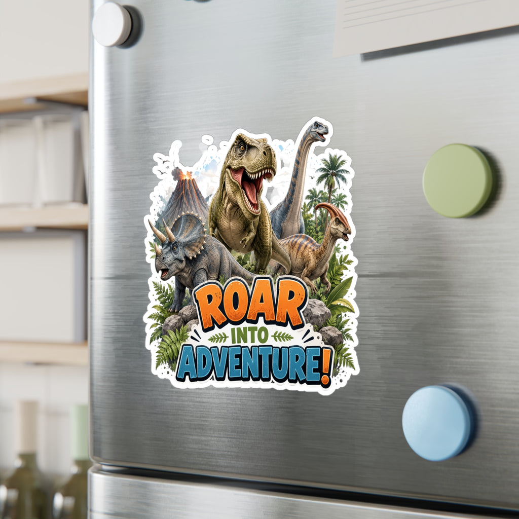 Roar Into Adventure! Dinosaur Kiss-Cut Vinyl Sticker