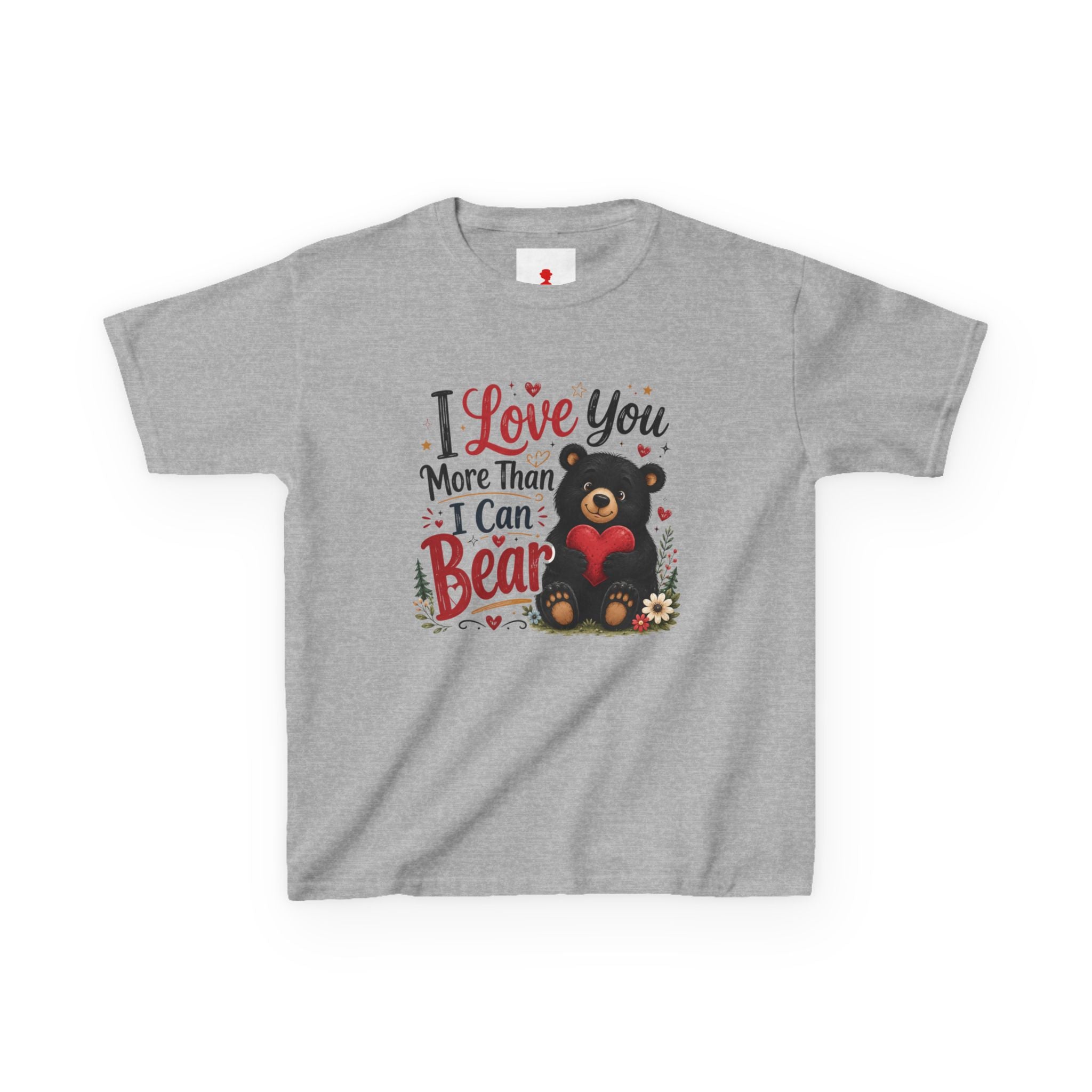 Kids T-Shirt - "I Love You More Than I Can Bear" Cute Bear Valentine Tee