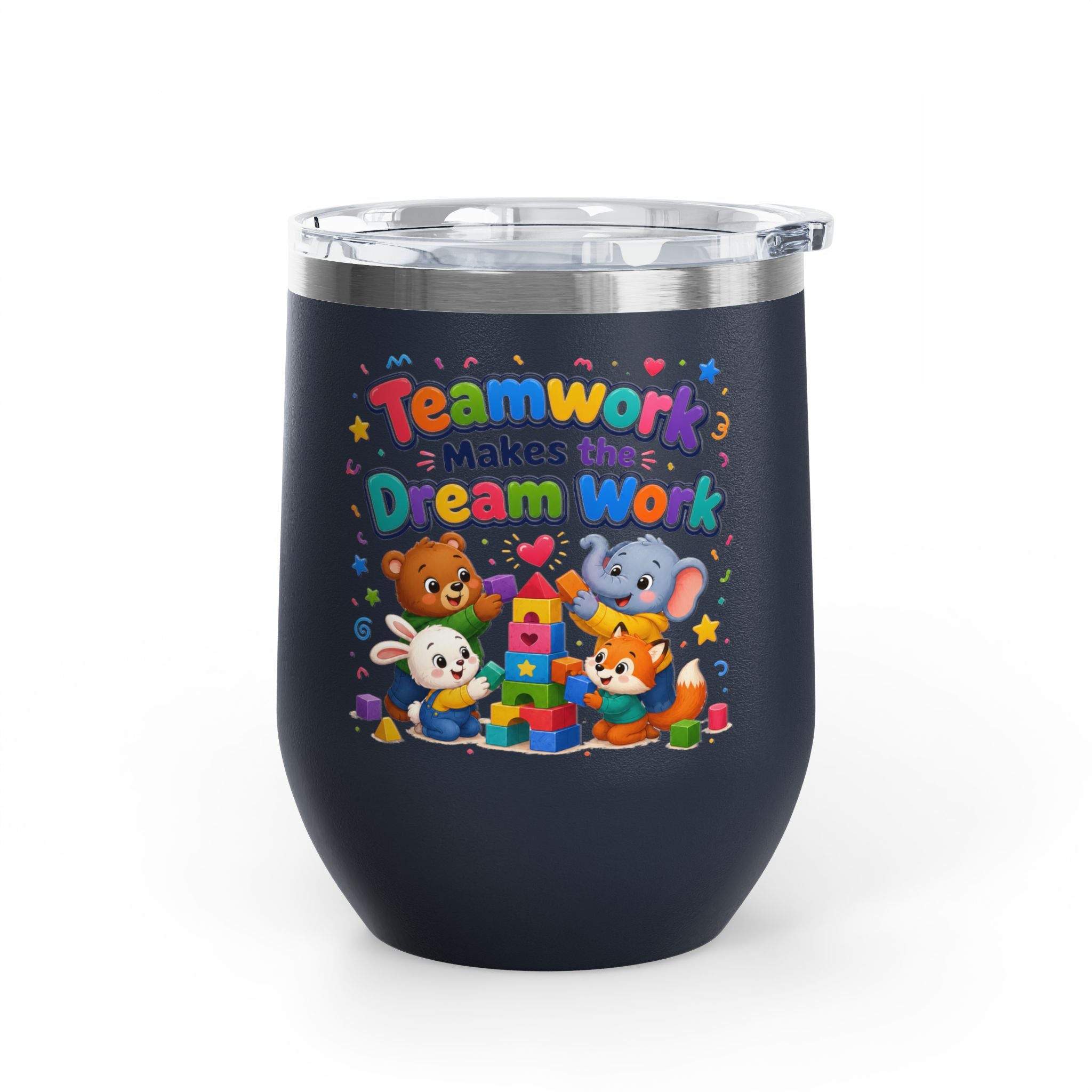 "Teamwork Makes the Dream Work" Kids Animal Stack 12oz