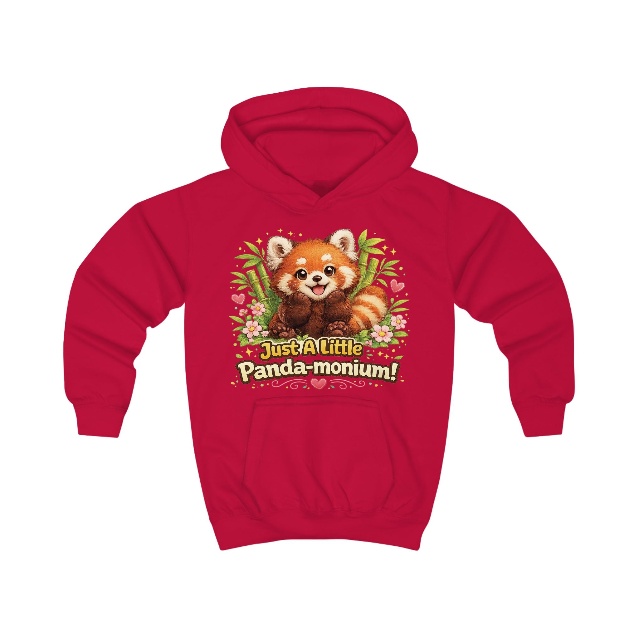 Red Panda Illustration Kids Hoodie | Just A Little Panda-monium, Cute Animal Shirt