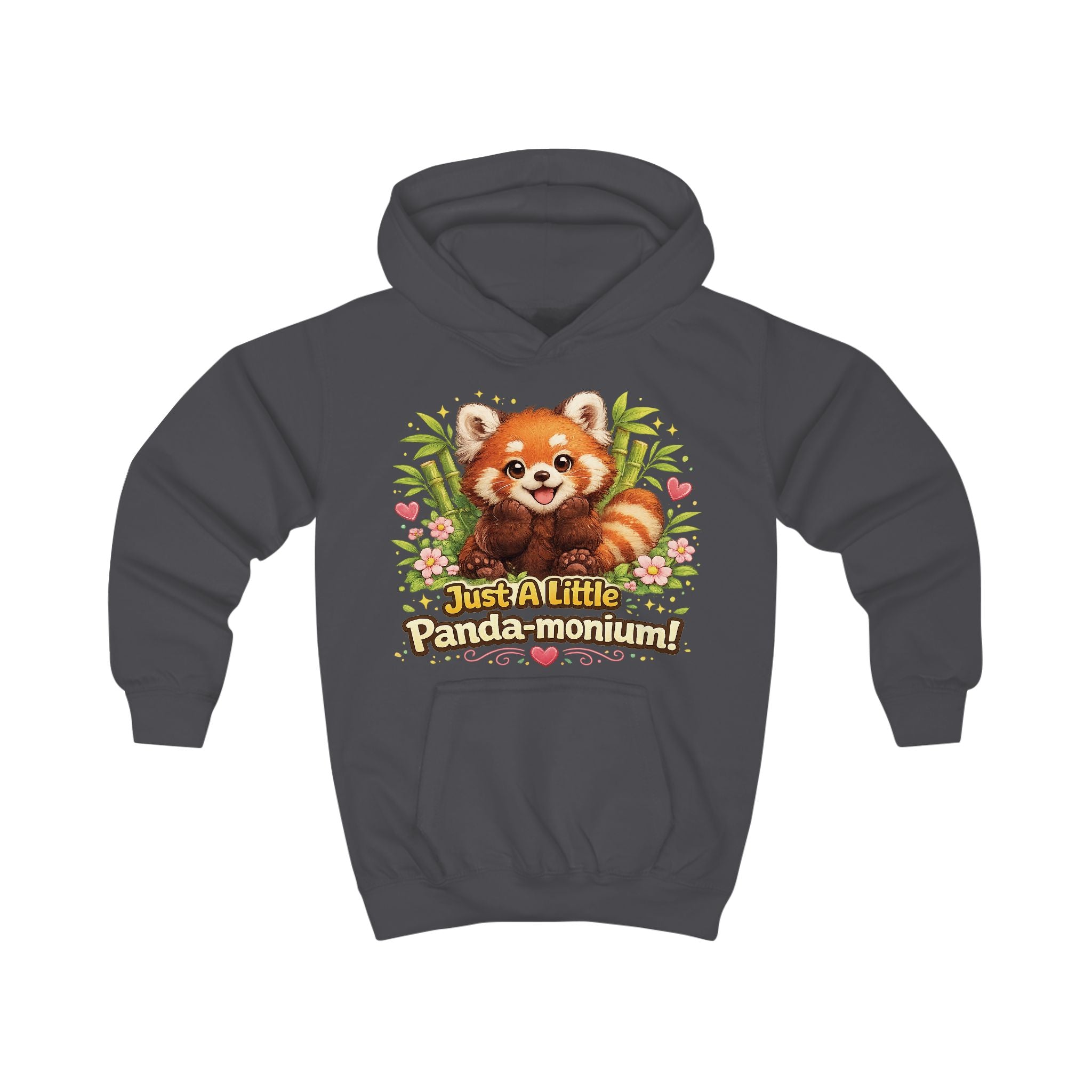 Red Panda Illustration Kids Hoodie | Just A Little Panda-monium, Cute Animal Shirt