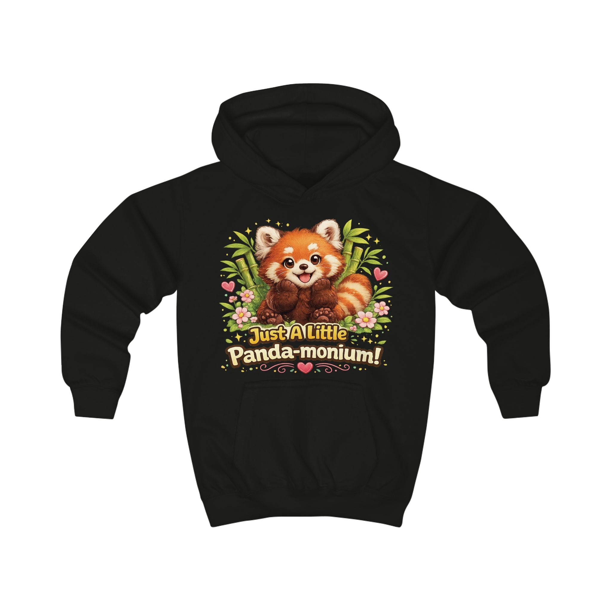 Red Panda Illustration Kids Hoodie | Just A Little Panda-monium, Cute Animal Shirt