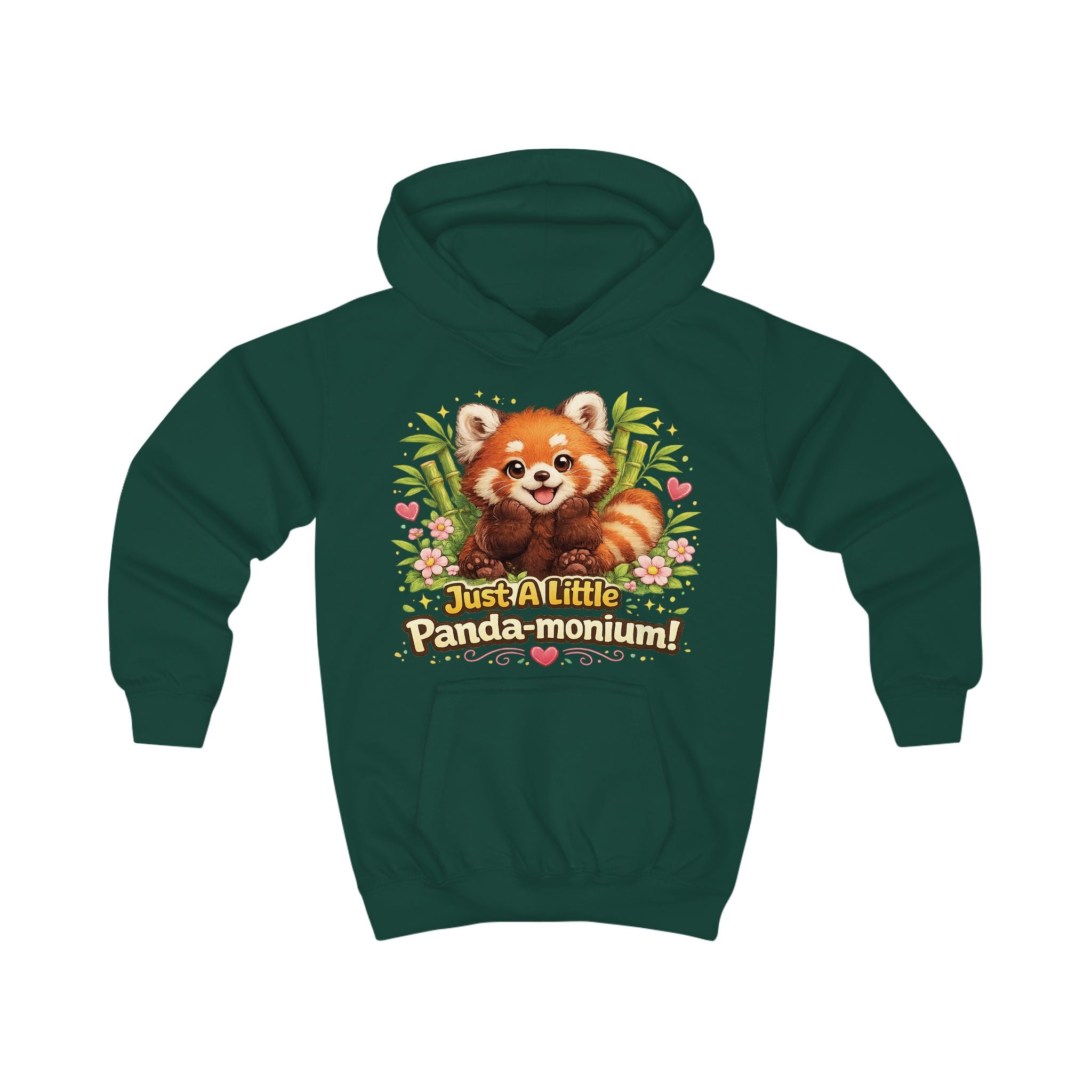 Red Panda Illustration Kids Hoodie | Just A Little Panda-monium, Cute Animal Shirt