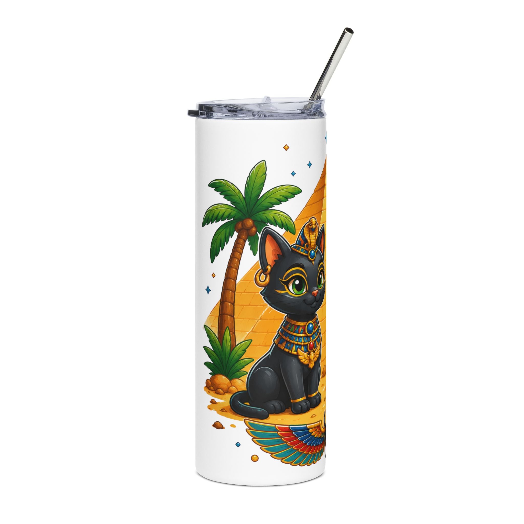 Egyptian Cat and Camel Tumbler | 20oz Stainless Steel Travel Cup