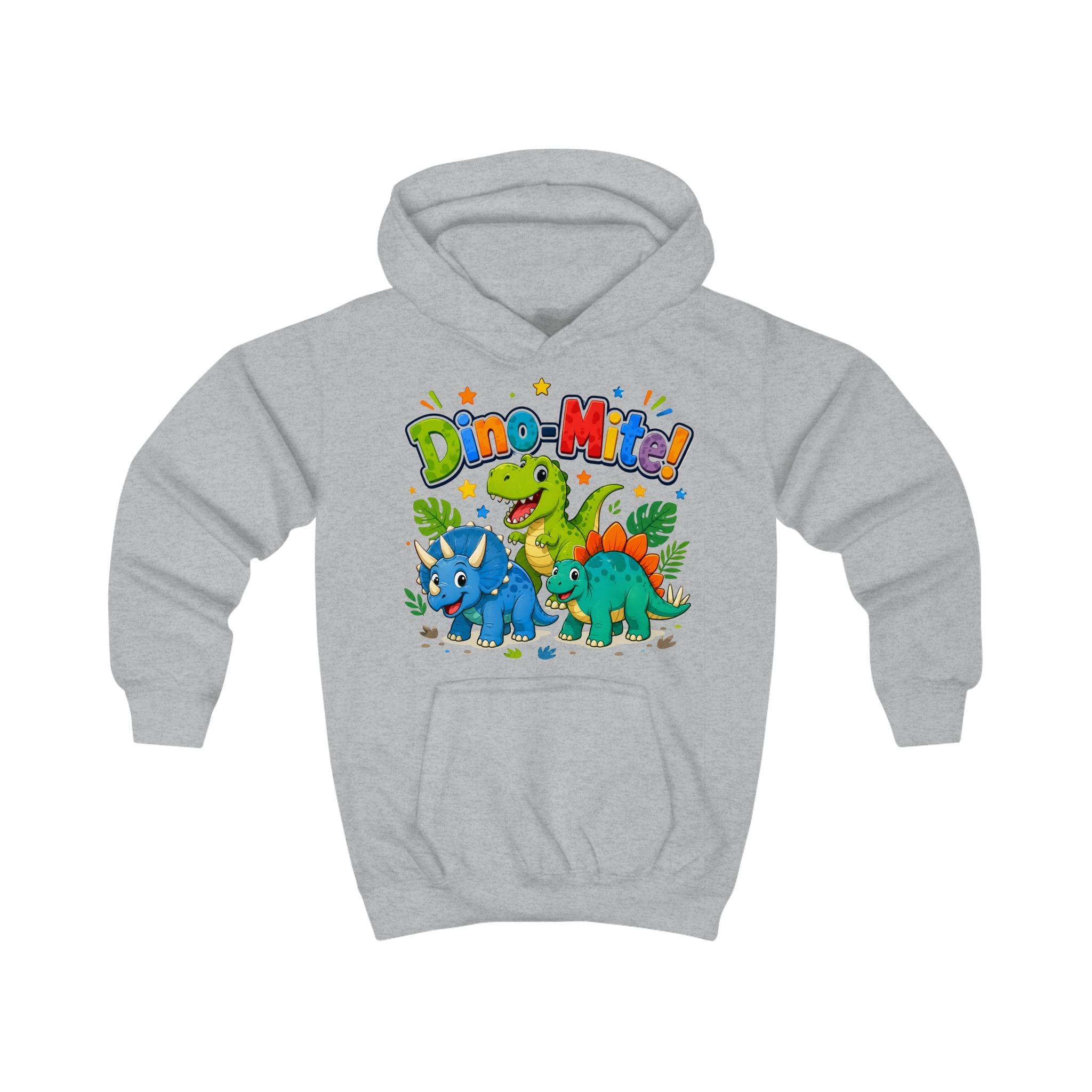 Dino-Mite! Kids Hoodie — Cute Colorful Dinosaur Pullover for Toddlers & Kids