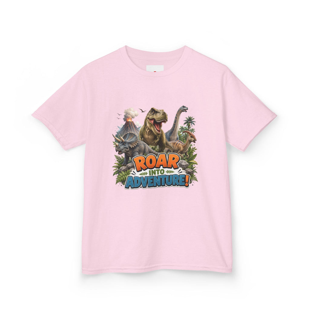 Kids Dinosaur Tee - "Roar Into Adventure" Graphic Shirt for Boys & Girls