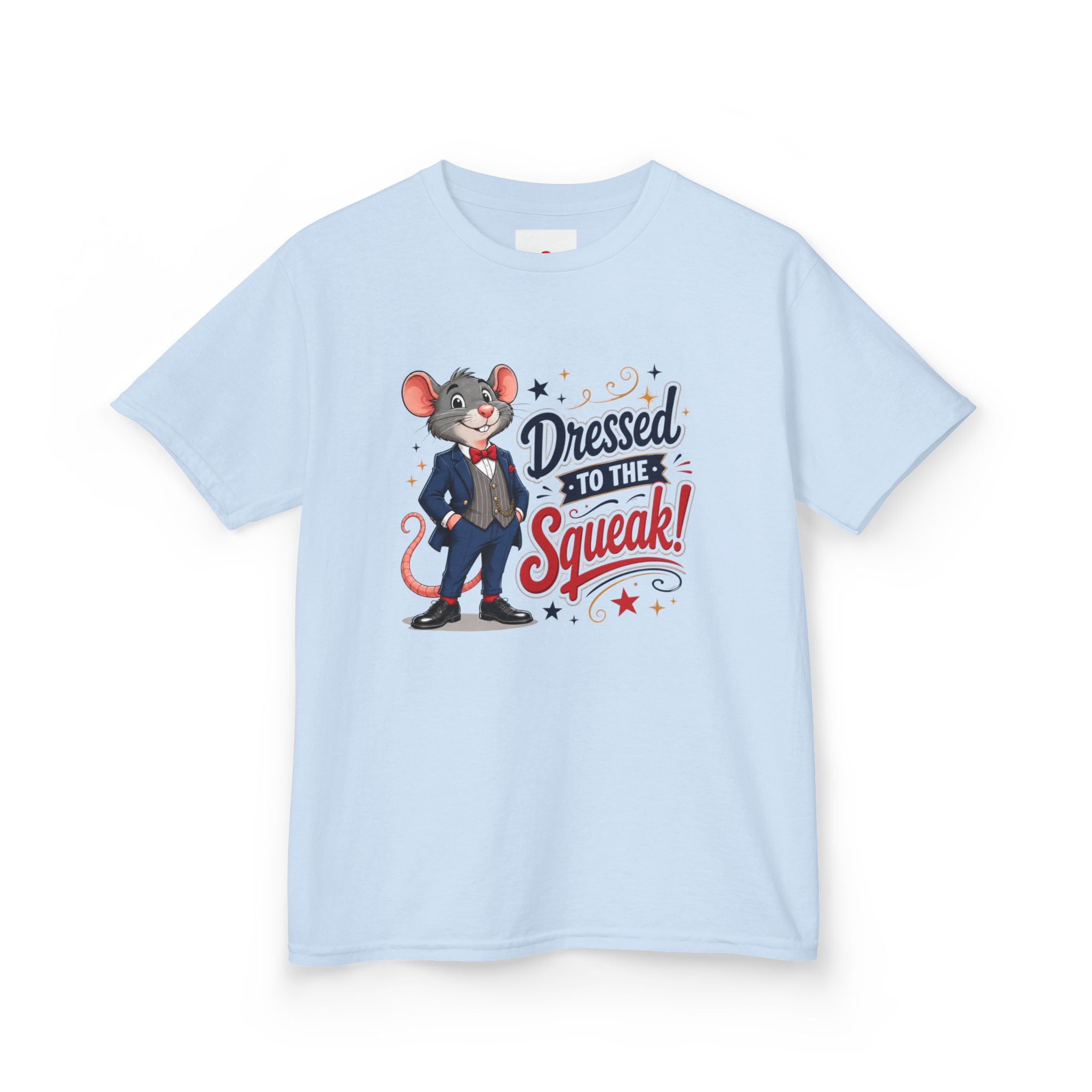 Kids Tee — "Dressed to the Squeak" Cartoon Mouse Graphic