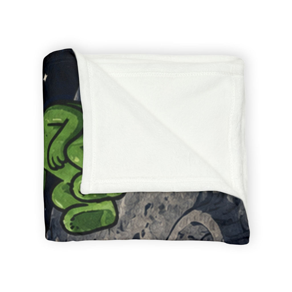 Astronaut & Alien Space Joke Blanket — "I Told My Space Joke... No Response" Cozy Throw