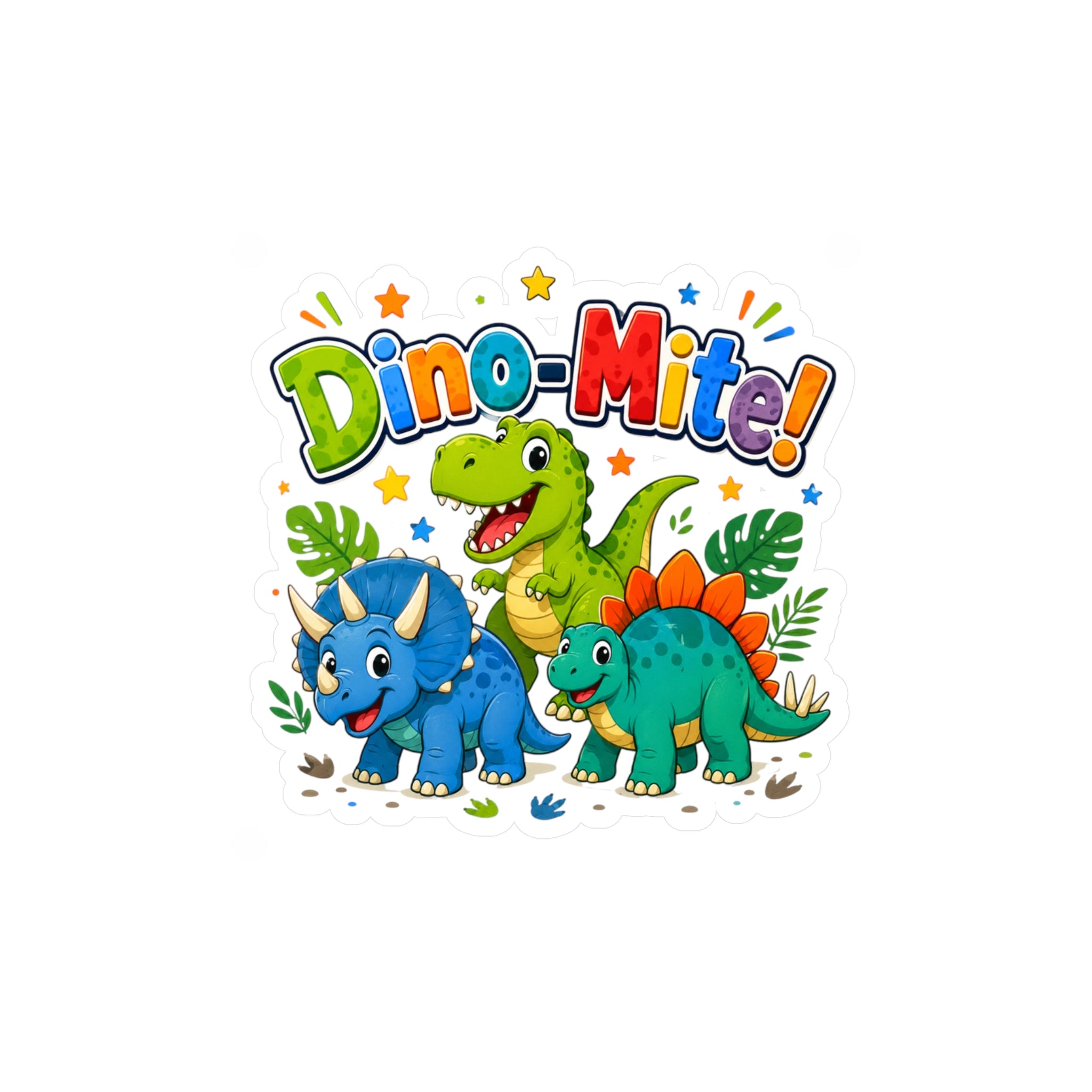Dino-Mite! Kids' Dinosaur Kiss-Cut Vinyl Sticker