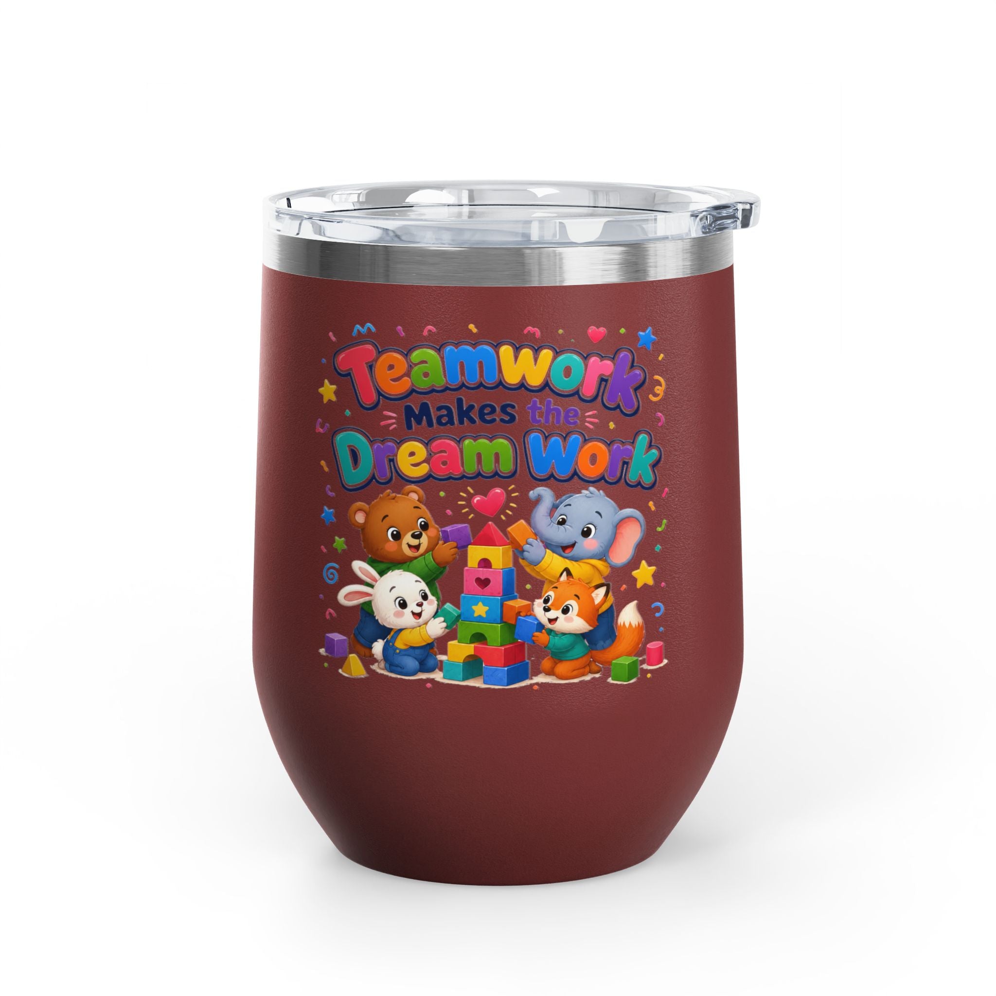 "Teamwork Makes the Dream Work" Kids Animal Stack 12oz
