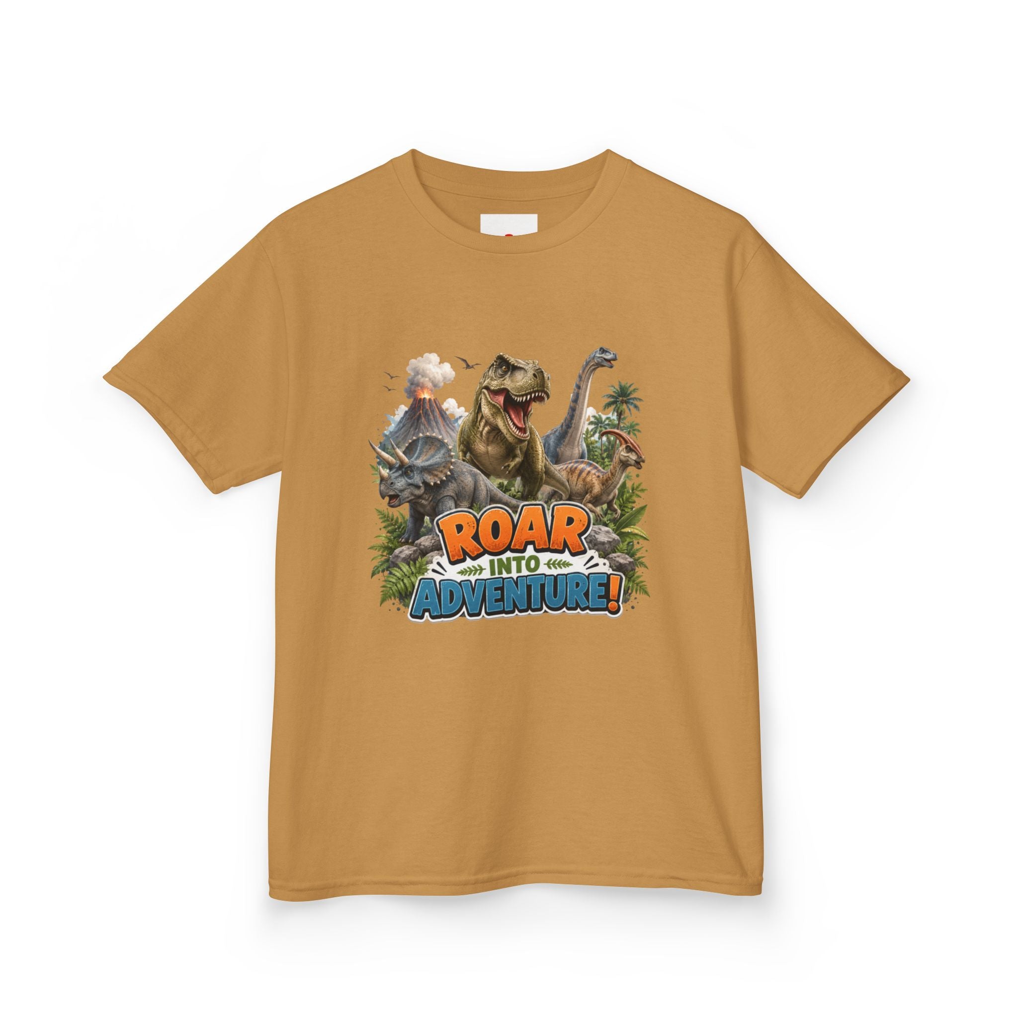Kids Dinosaur Tee - "Roar Into Adventure" Graphic Shirt for Boys & Girls