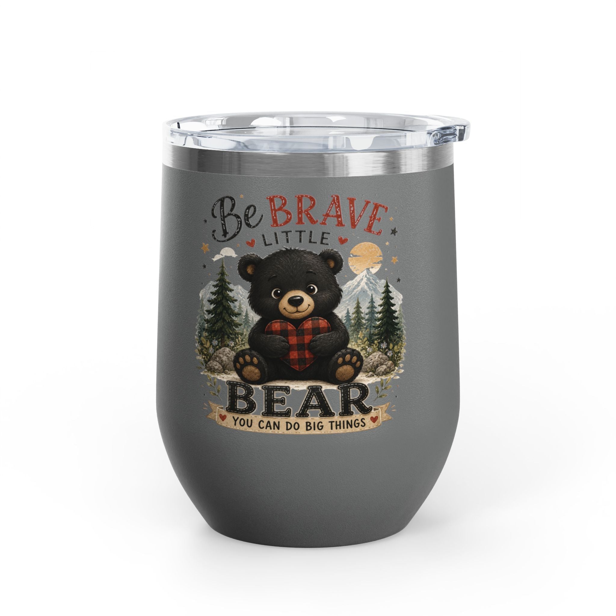 Be Brave Little Bear 12oz Tumbler — Cute Woodland Baby Shower Gift