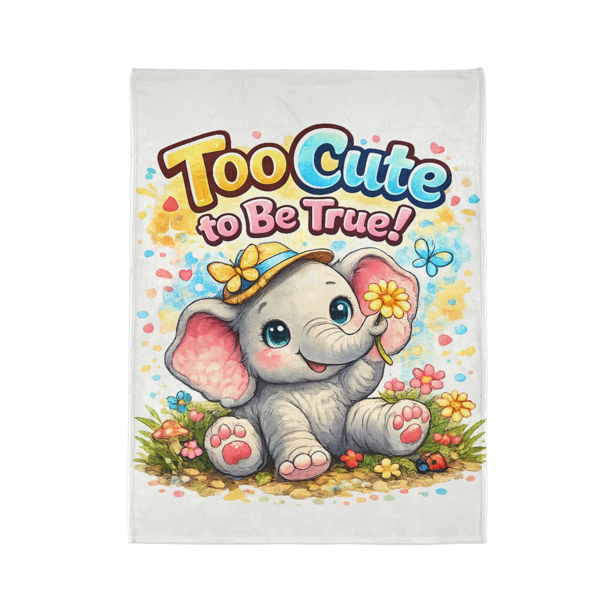 Plush Baby Blanket — "Too Cute to Be True" Adorable Elephant Design