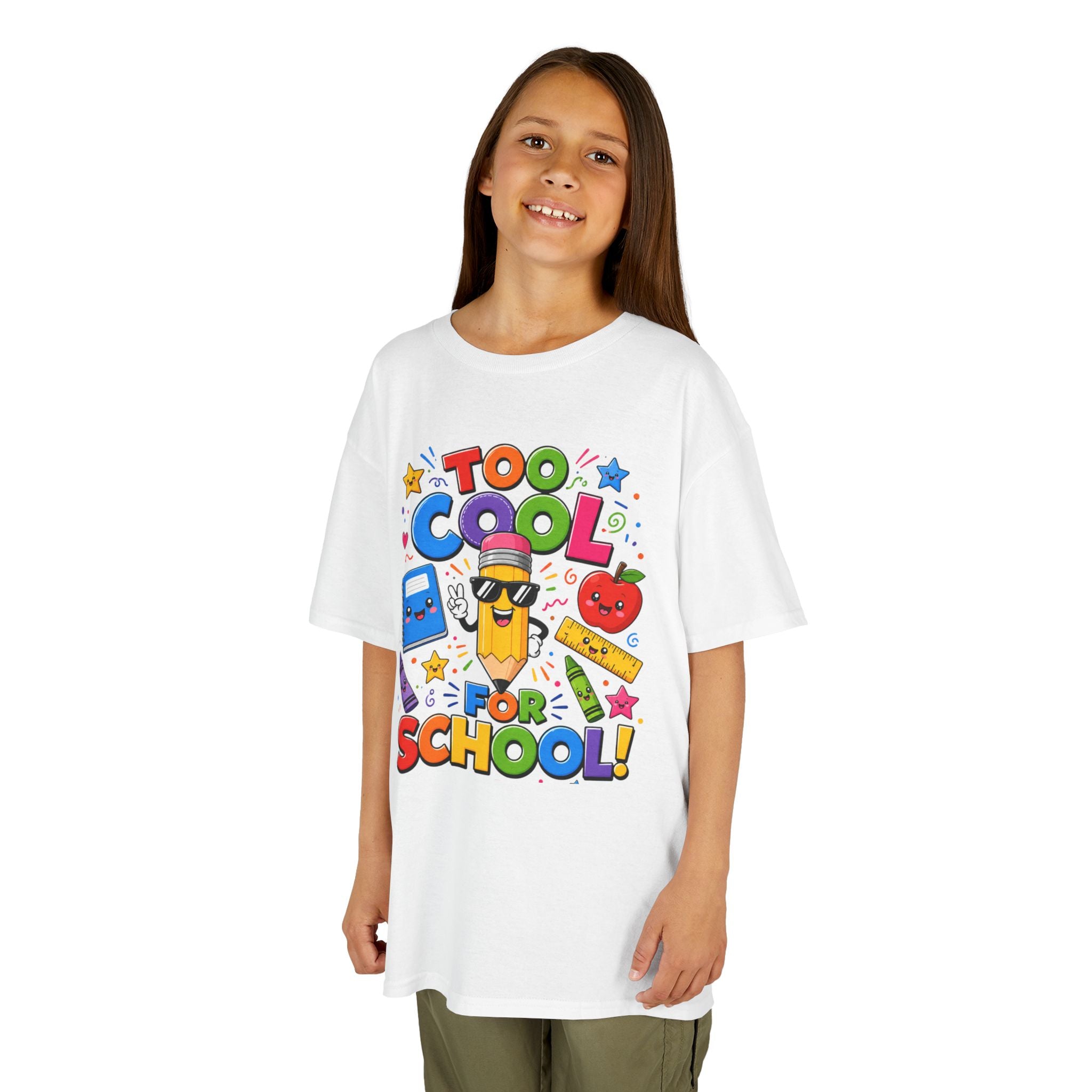 Too Cool For School Kids Tee | Cute Pencil School Supplies Back to School