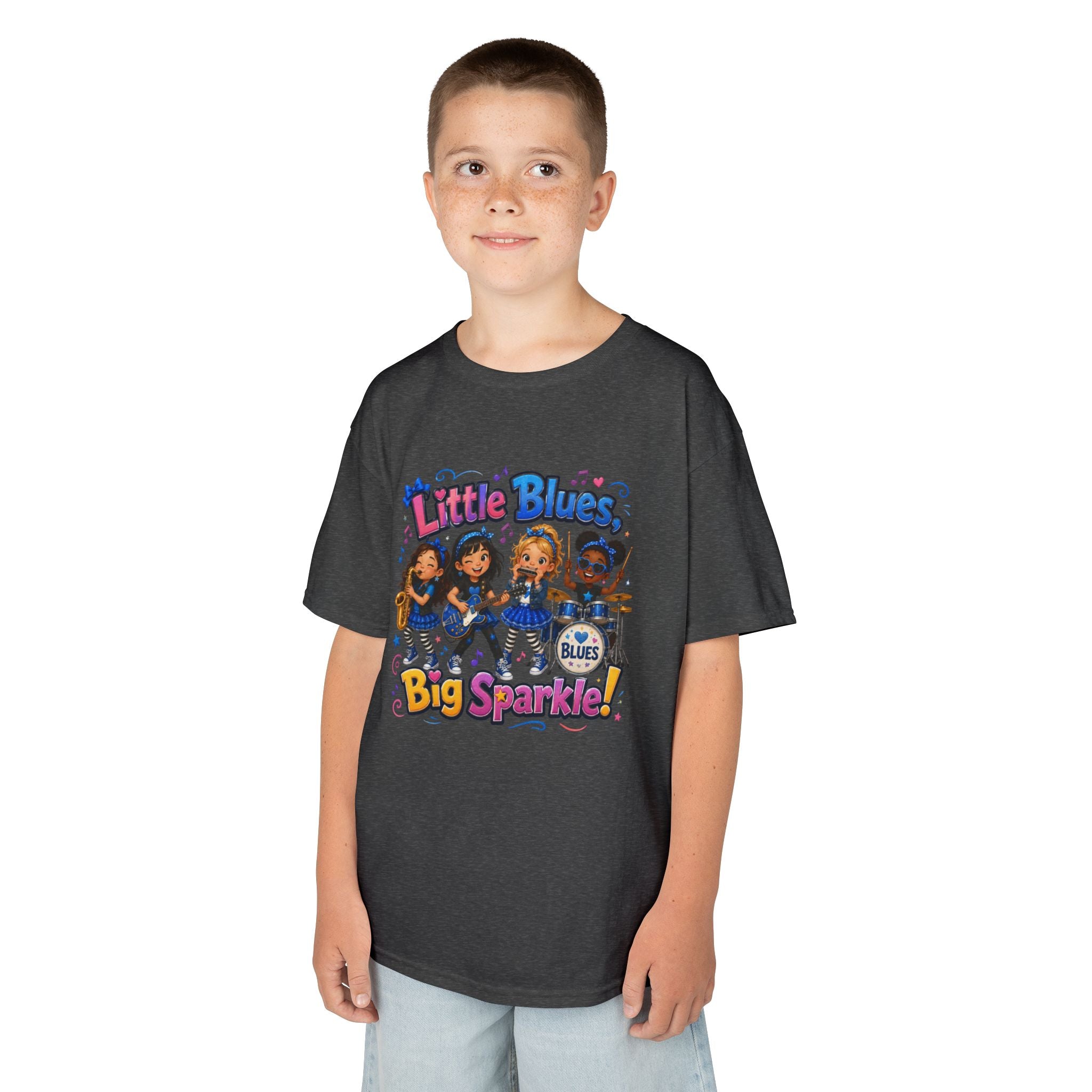 Kids Tee — "Little Blues Big Sparkle" Band Graphic