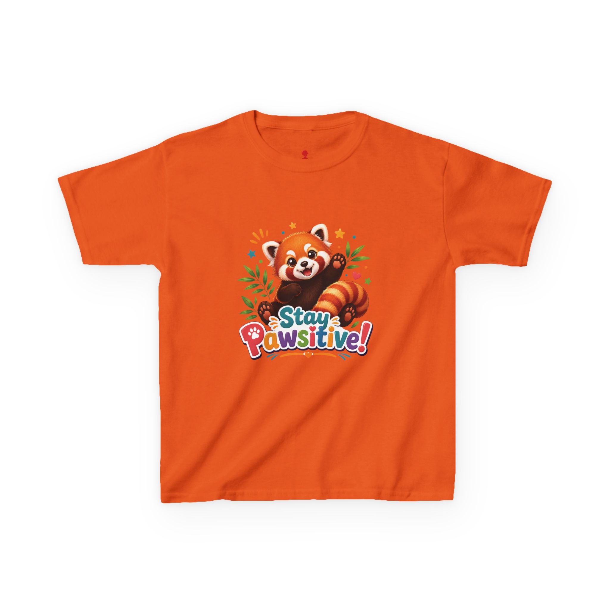 Stay Pawsitive Red Panda Kids Tee | Cute Animal Positive Message