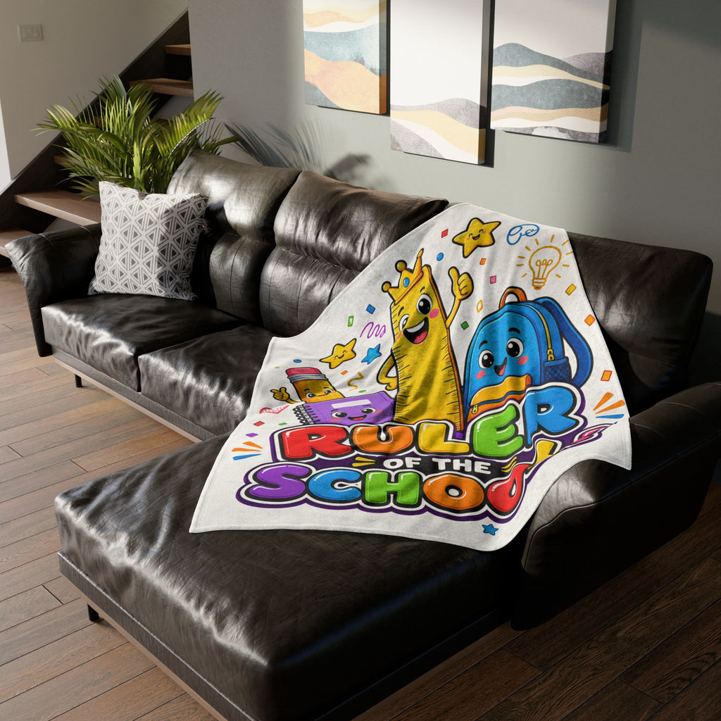 Ruler of the School Kids' Soft Polyester Blanket — Cute Back-to-School Throw