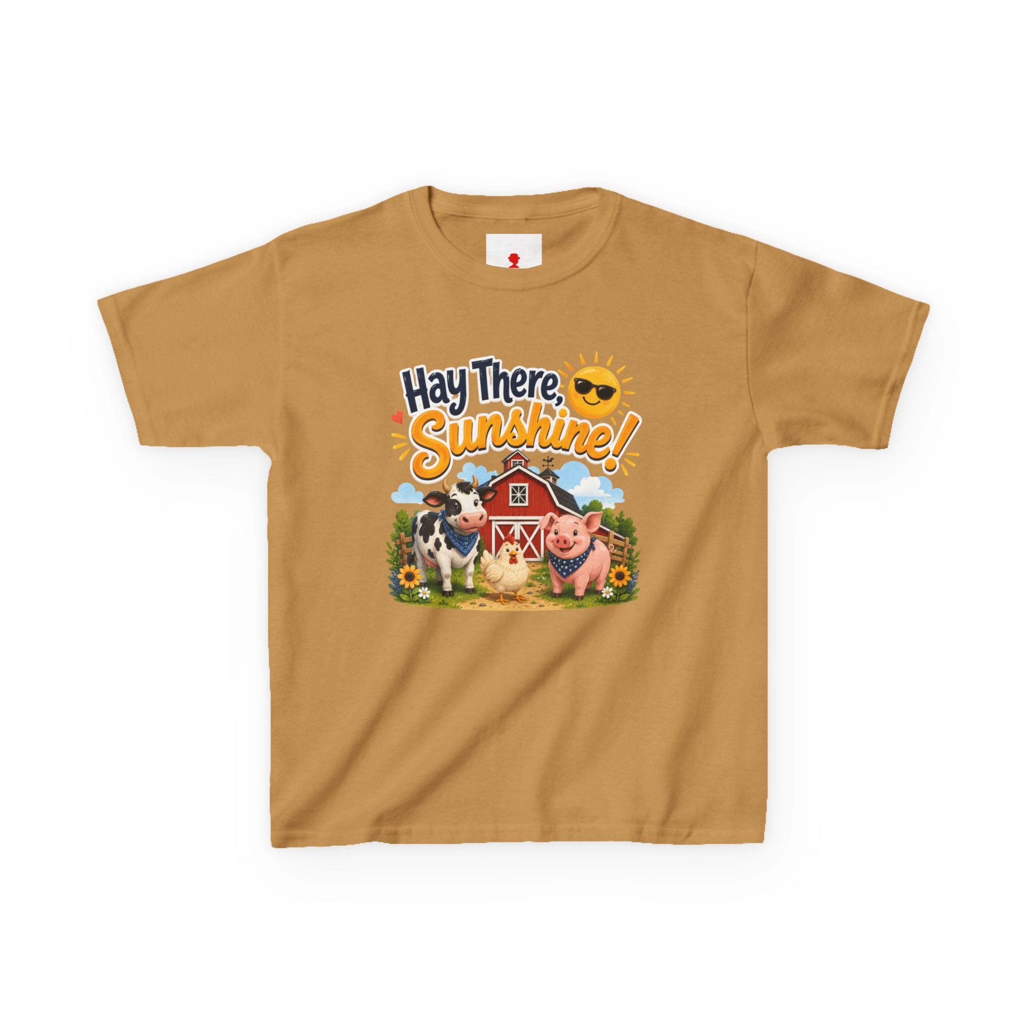 Kids Tee — "Hay There, Sunshine!" Farm Animal Graphic