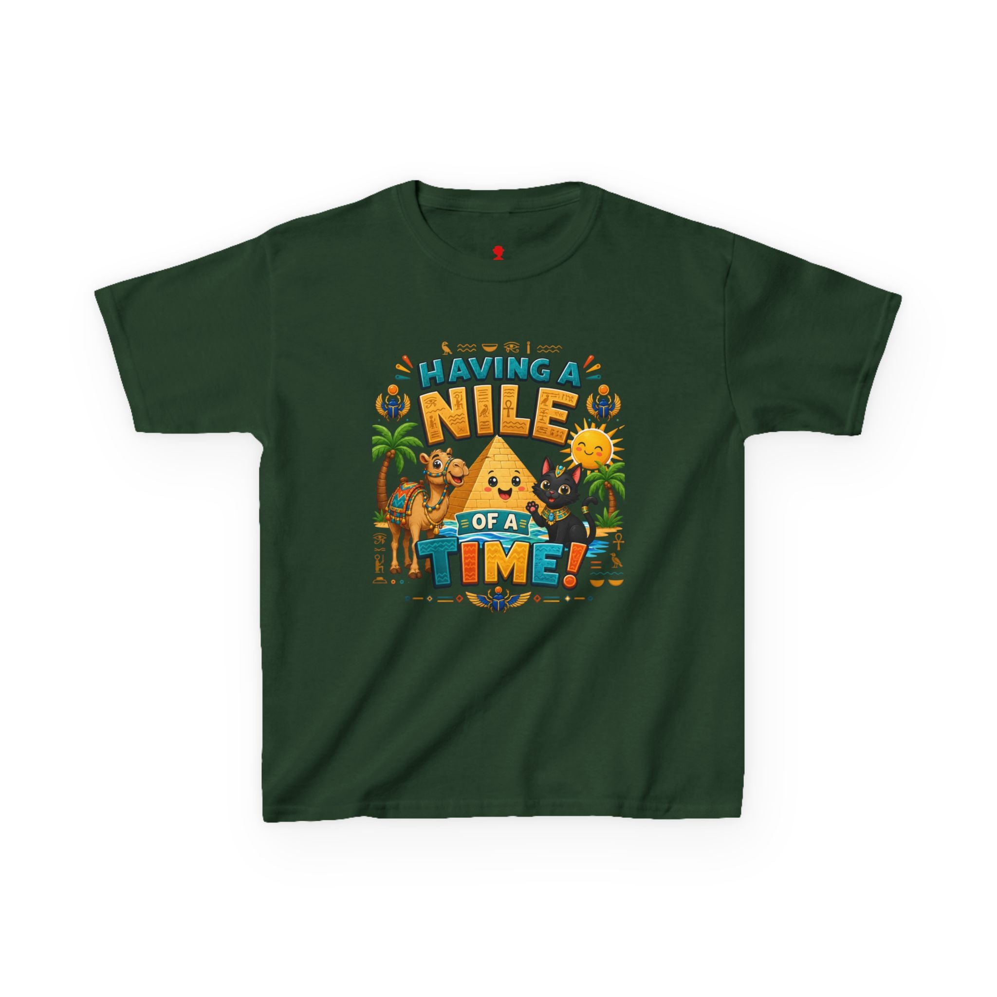 Having a Nile of a Time Kids Tee | Camel Pyramid Desert Cartoon