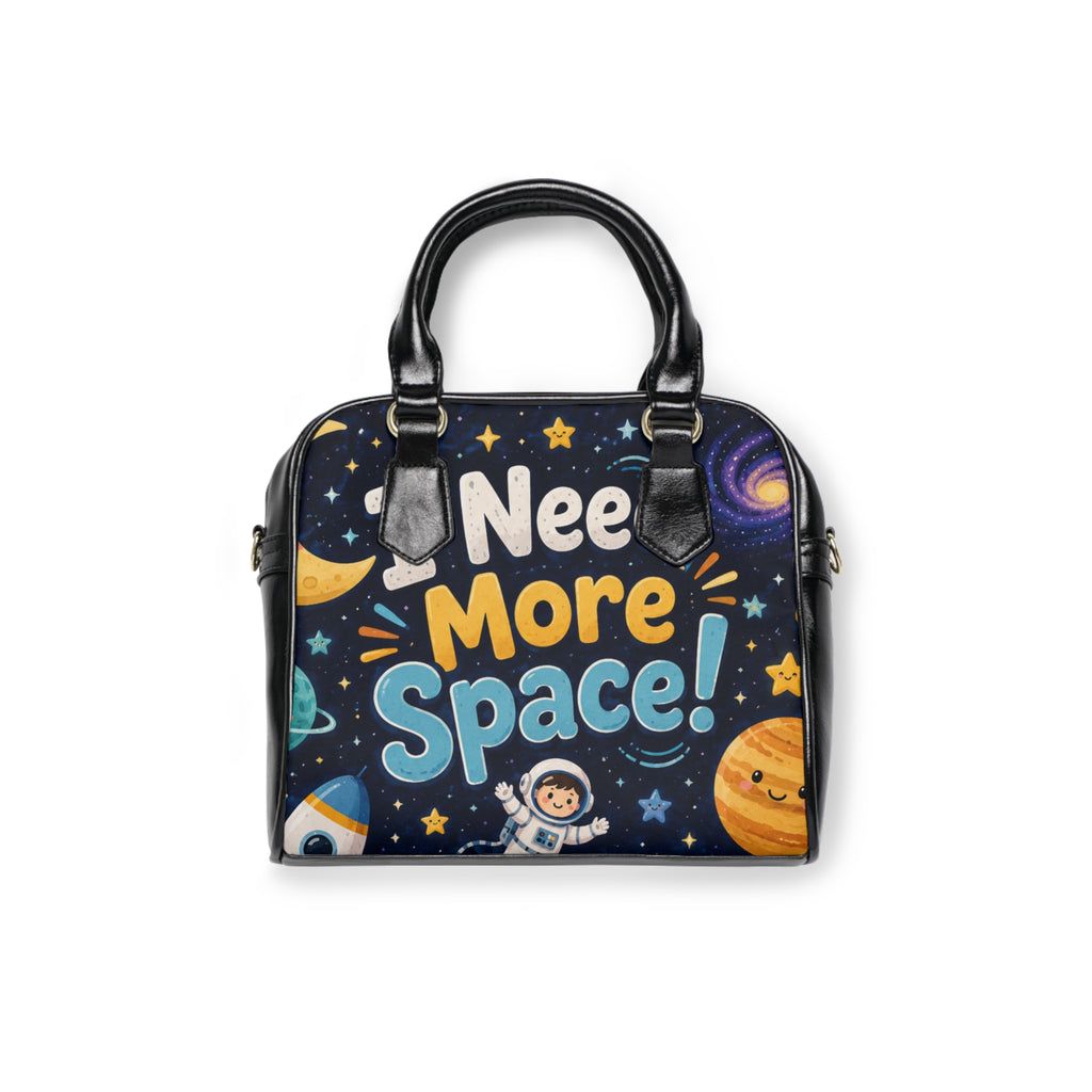 Shoulder Handbag - "Need More Space!" Cute Space-Themed Satchel for Kids & Space Lovers