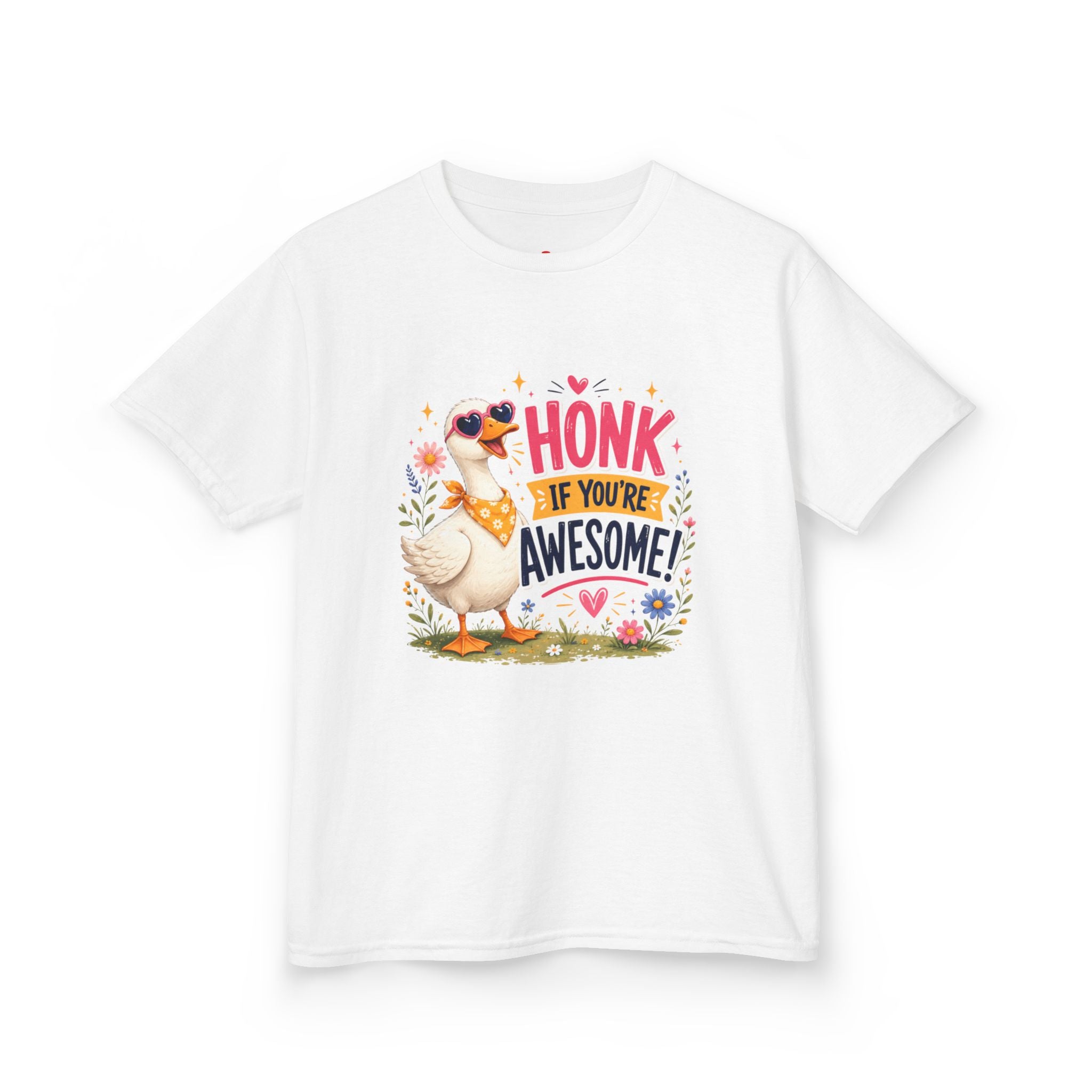 Kids Tee — "Honk If You're Awesome!" Cute Goose Graphic Shirt