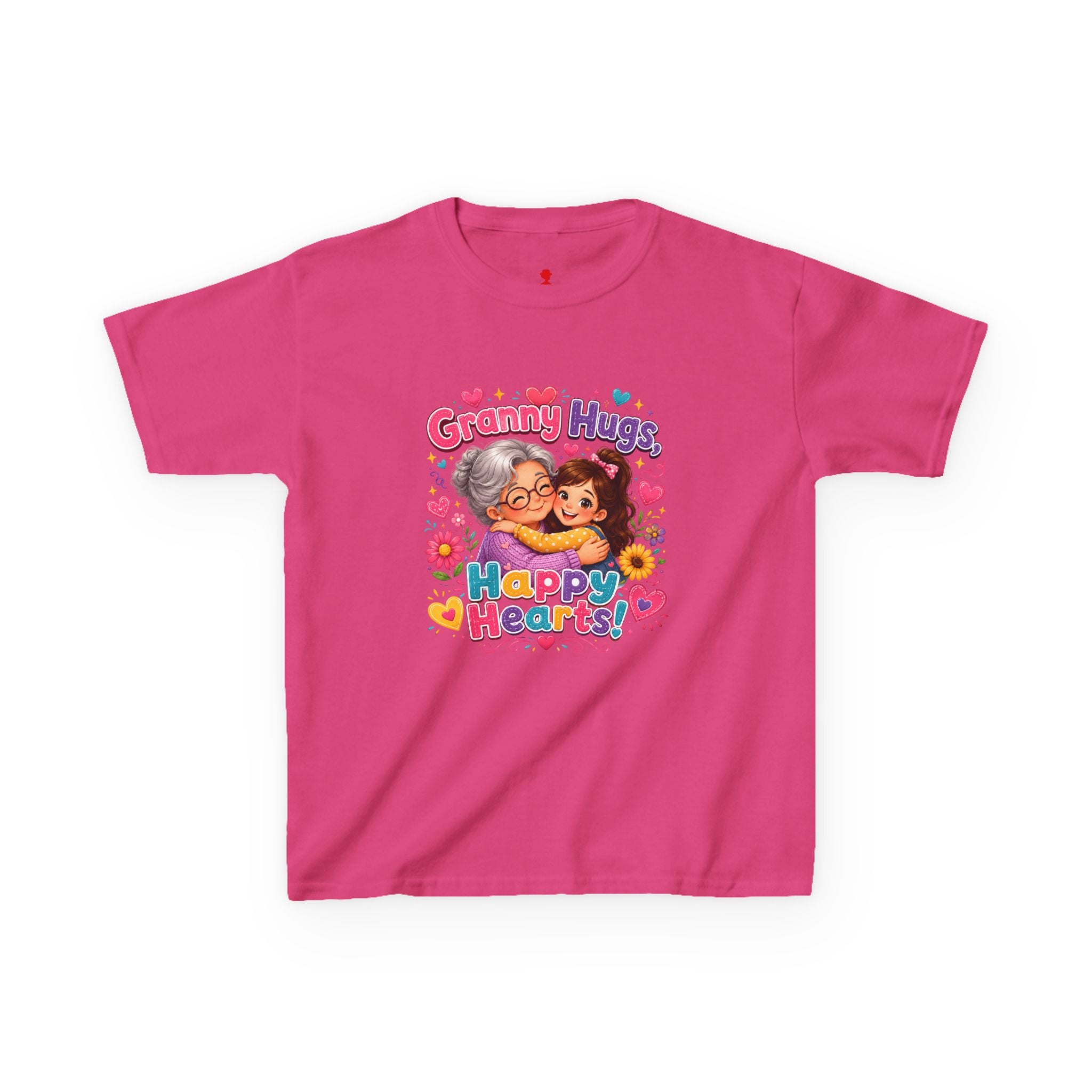 Granny Hugs Happy Hearts Tee | Grandma Grandchild Cute Illustration