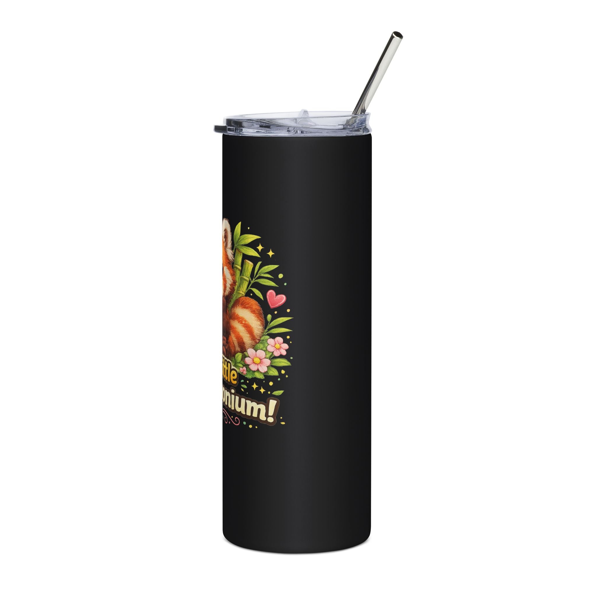 Red Panda Illustration Just A Little Panda-monium Tumbler | 20oz Stainless Steel