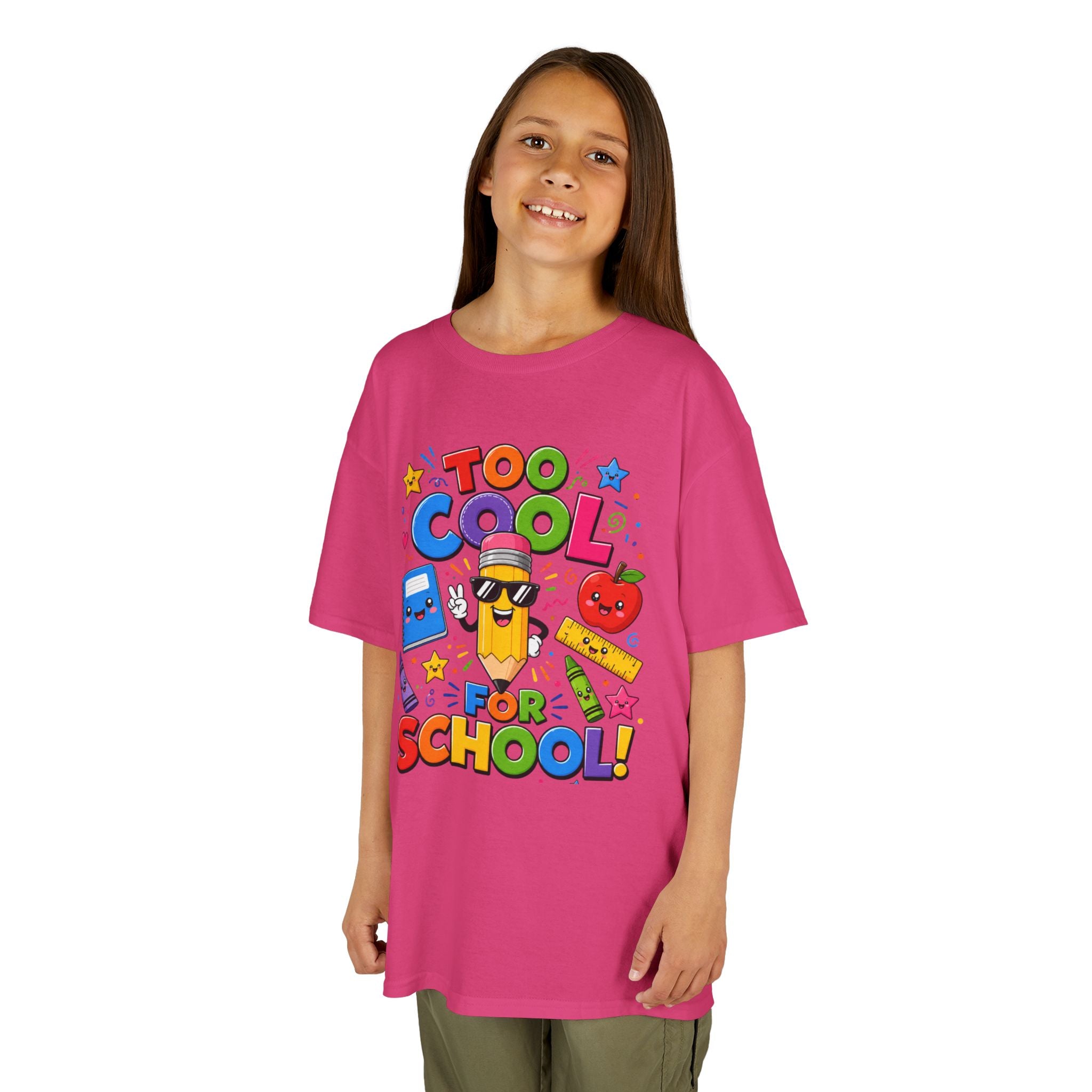 Too Cool For School Kids Tee | Cute Pencil School Supplies Back to School