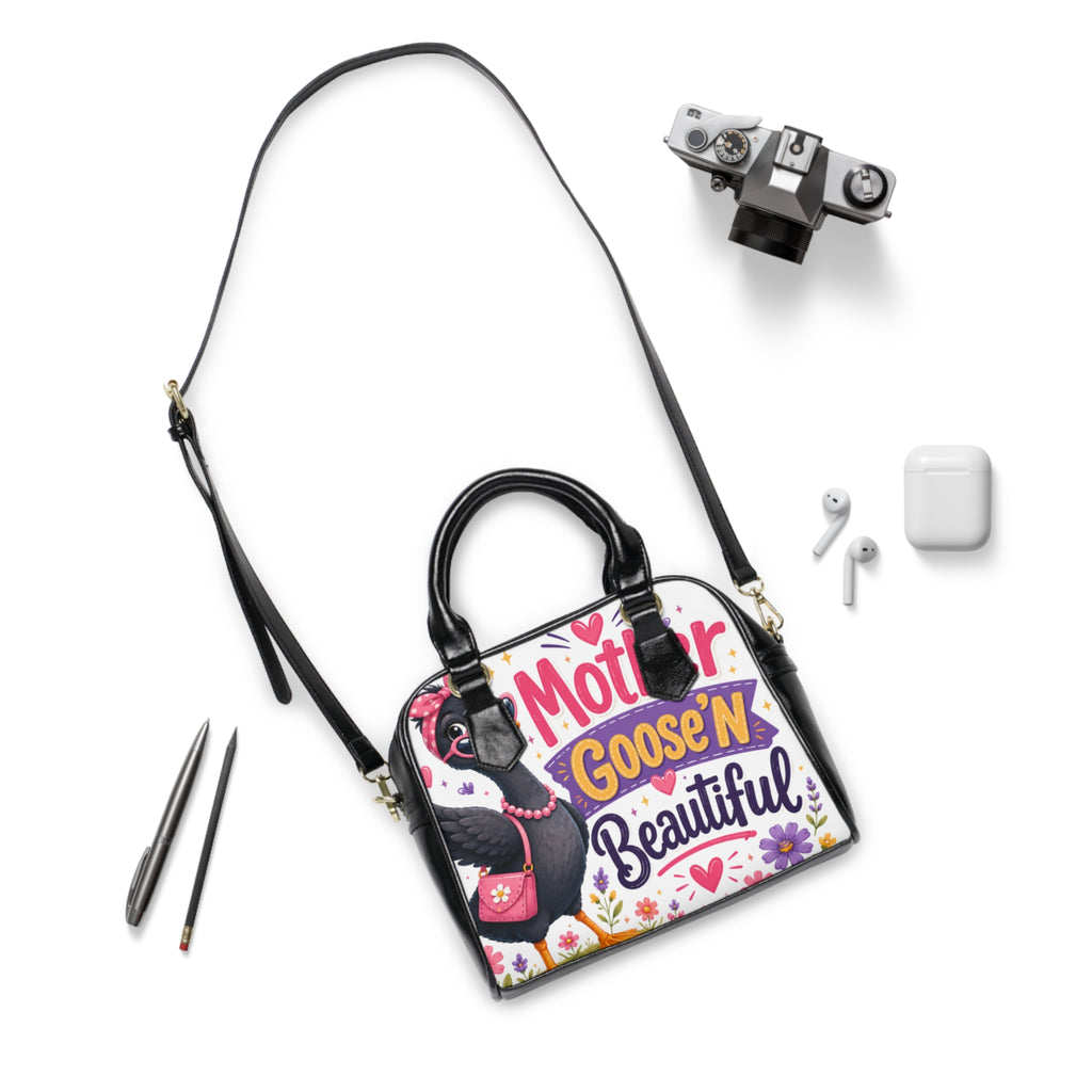Shoulder Handbag — "Mother Goose'n Beautiful" Illustrated Tote for Moms