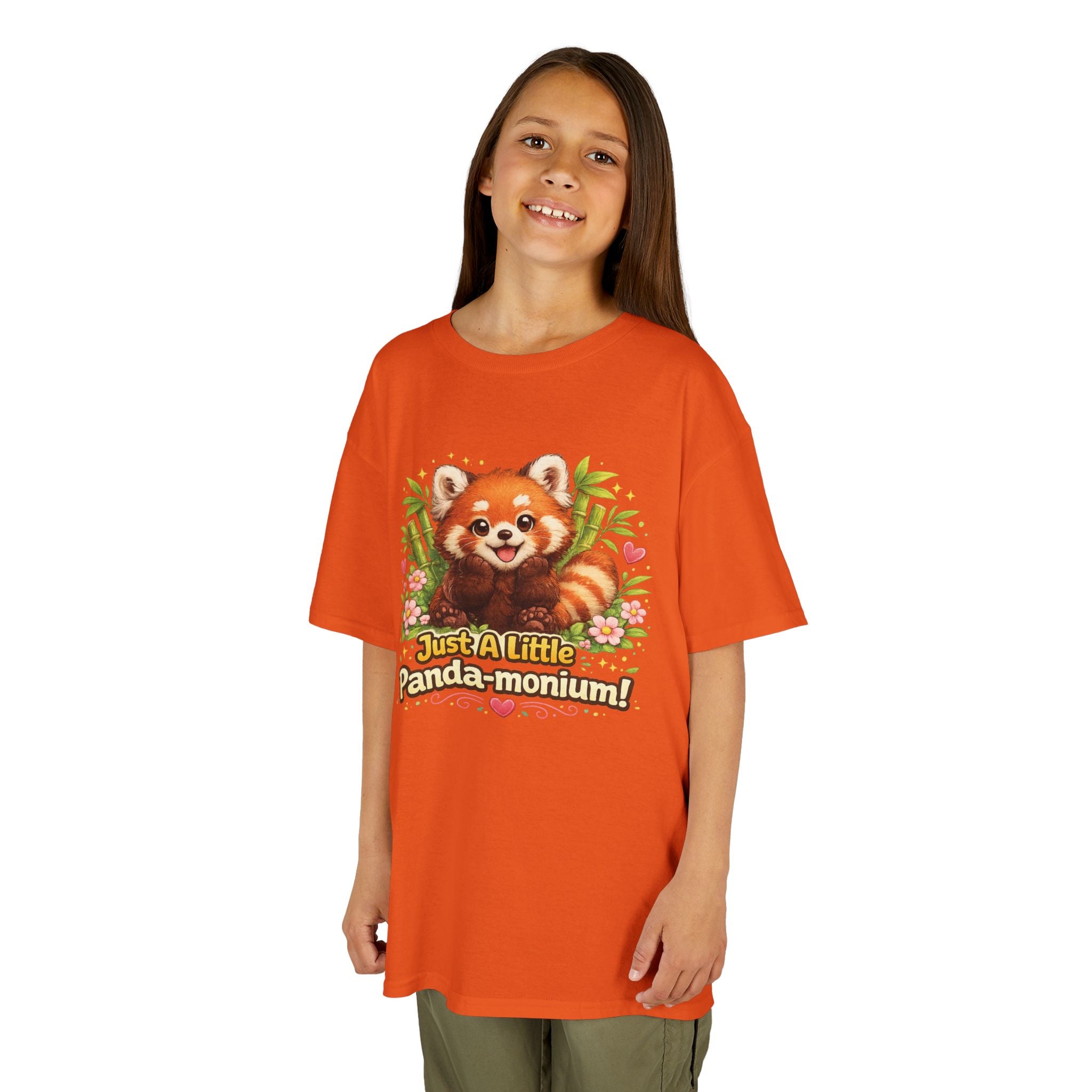 Red Panda Illustration Kids T-Shirt | "Just A Little Panda-monium"