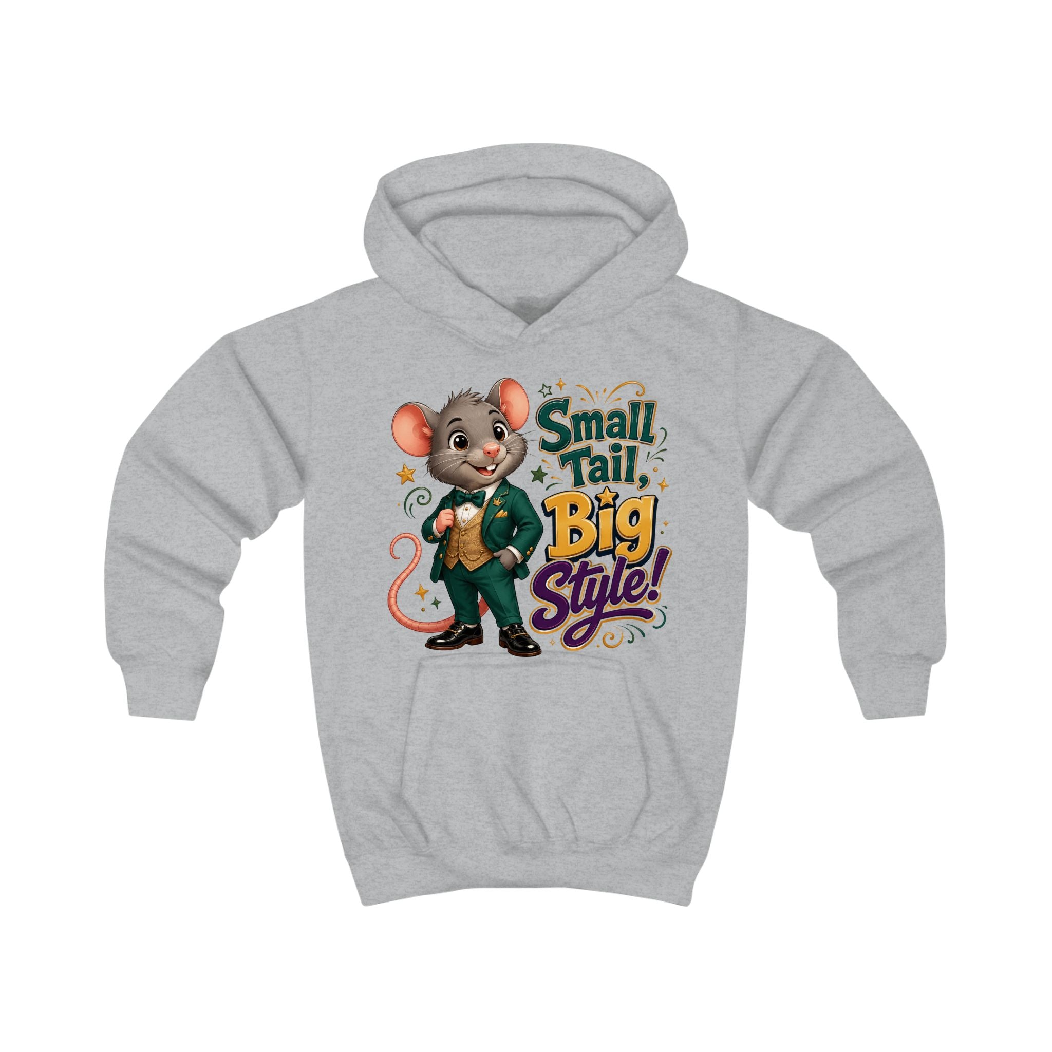 Kids Hoodie — 'Small Tail, Big Style!' Cute Mouse Graphic Hoodie for Children