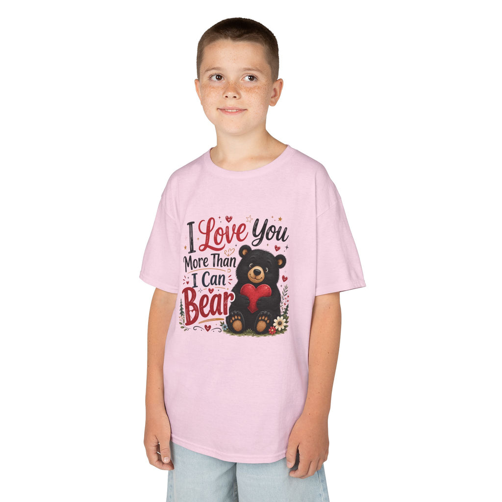 Kids T-Shirt - "I Love You More Than I Can Bear" Cute Bear Valentine Tee