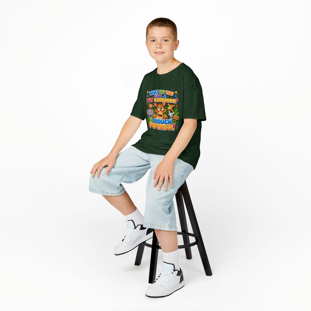 Lazy Kangaroo Pouch Potato Kids T-Shirt | Cute Animal Nursery Tee