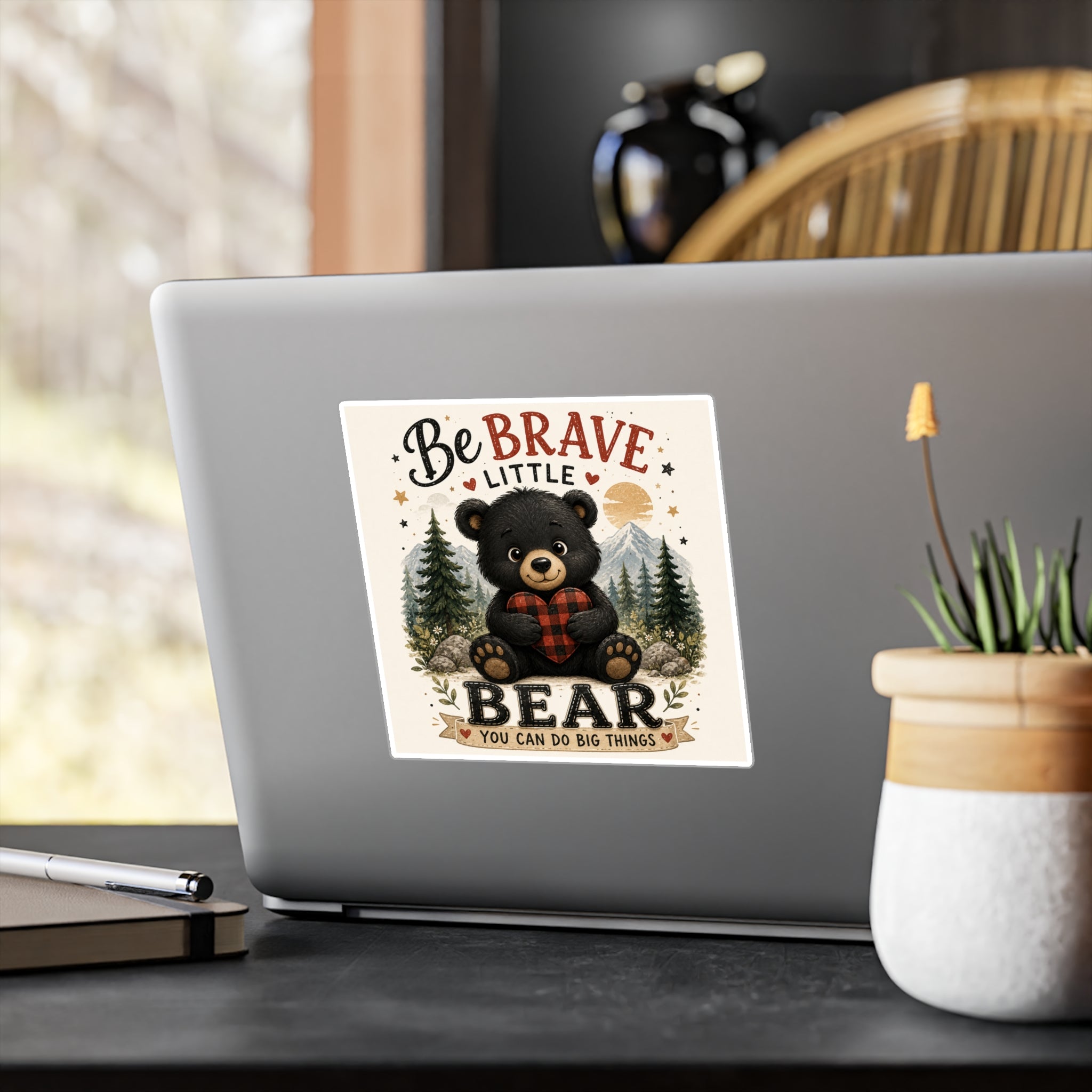 Be Brave Little Bear Kiss-Cut Vinyl Sticker