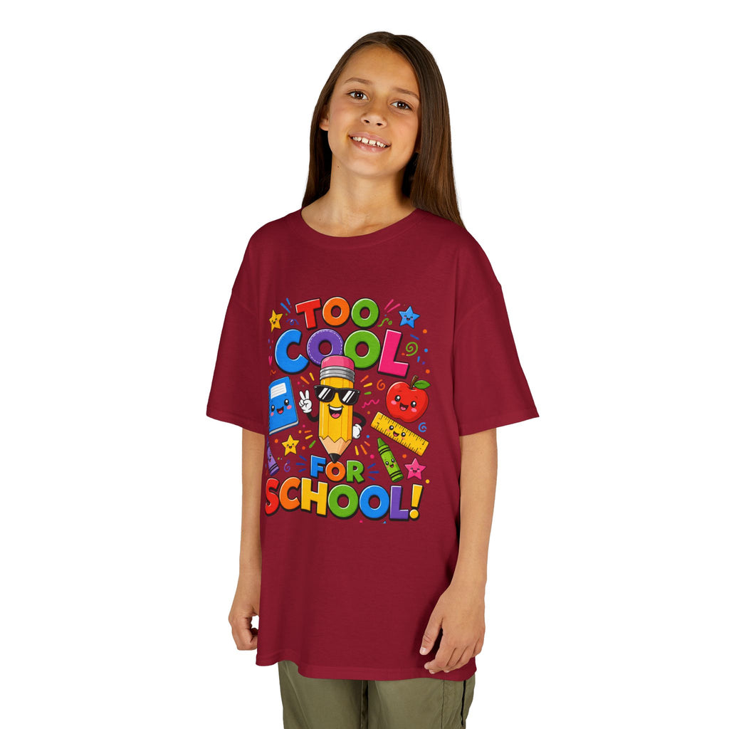 Too Cool For School Kids Tee | Cute Pencil School Supplies Back to School